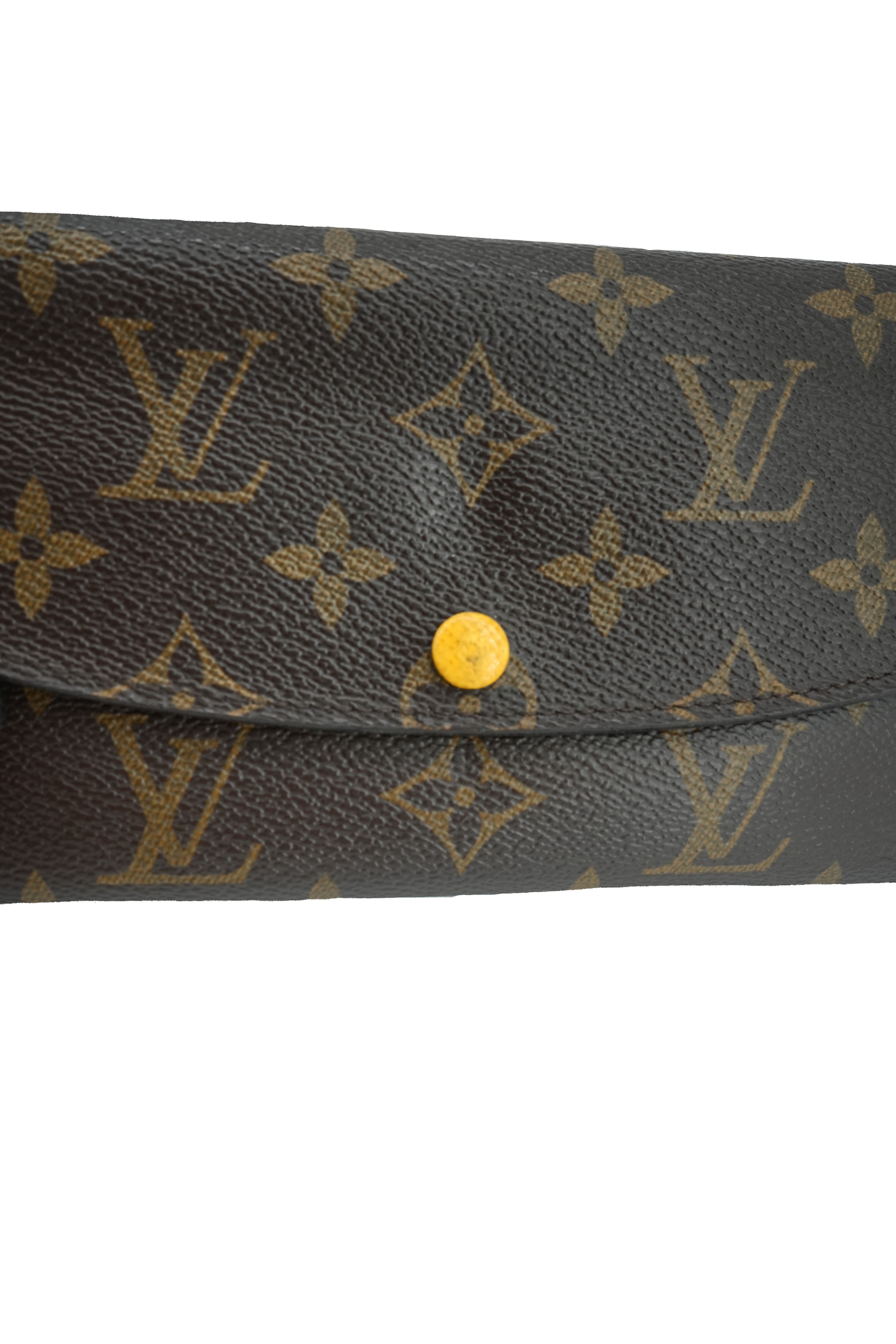 Louis Vuitton brown, yellow Emilie wallet CA4174