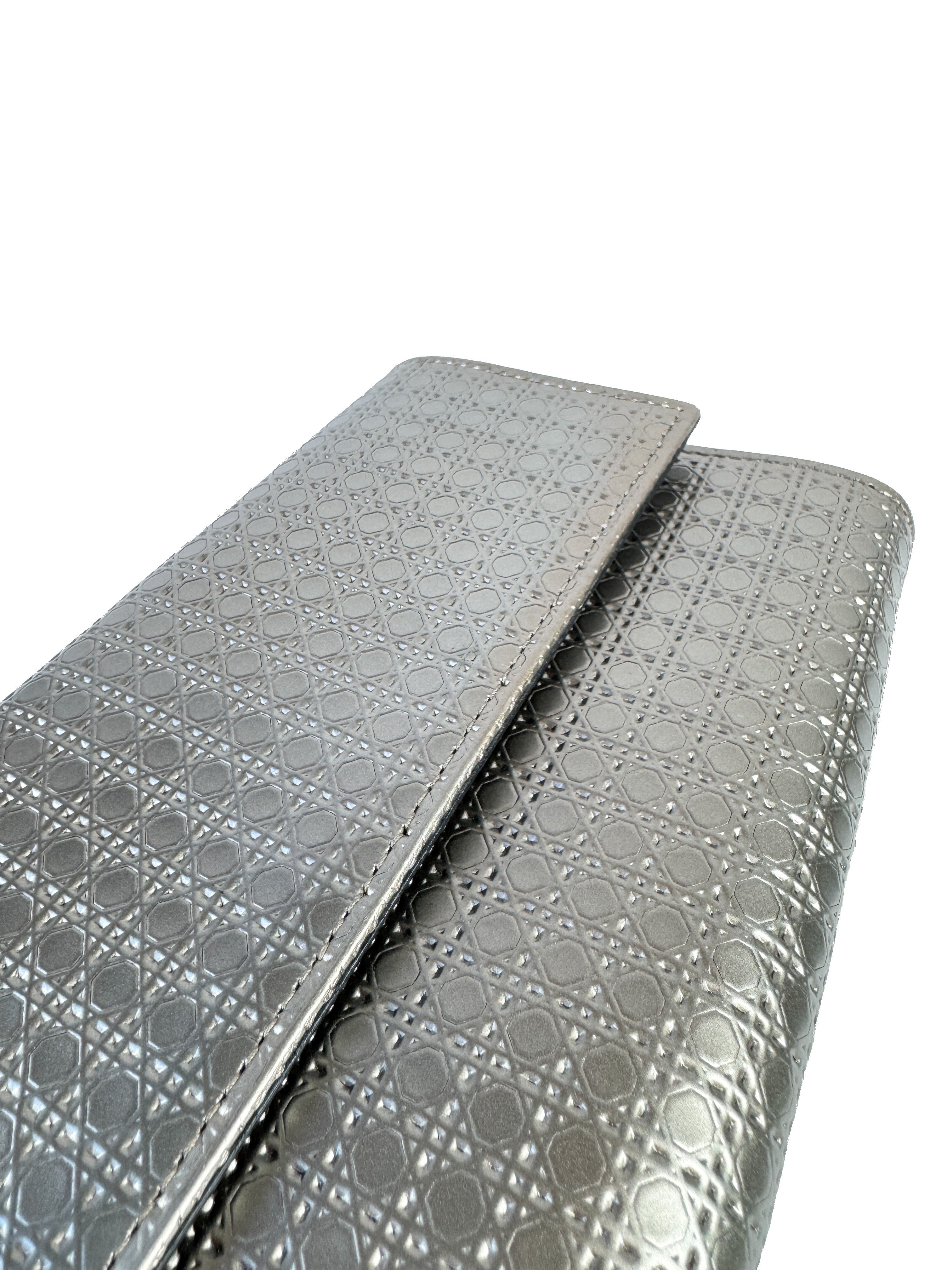 Christian Dior metallic patent leather micro Cannage  Lady Dior WOC  88-MA-0176