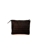 Fendi brown black Zucchino zip pouch