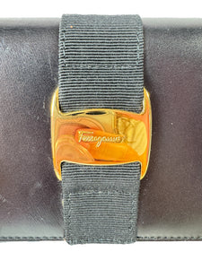Salvatore Ferragamo black leather vintage Vera wallet  22 3059