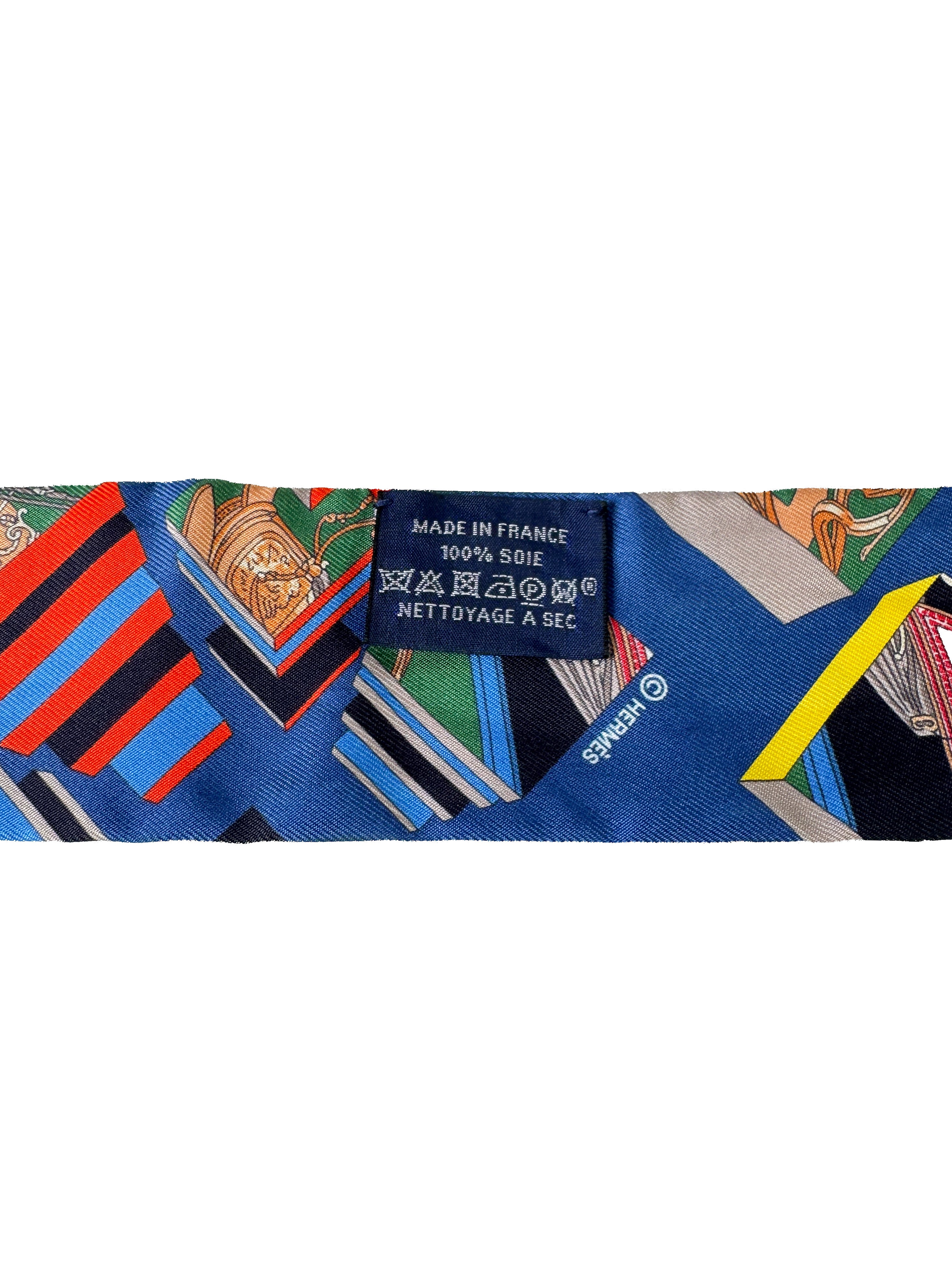 Hermès navy multicolor Springs Springs twilly BOX