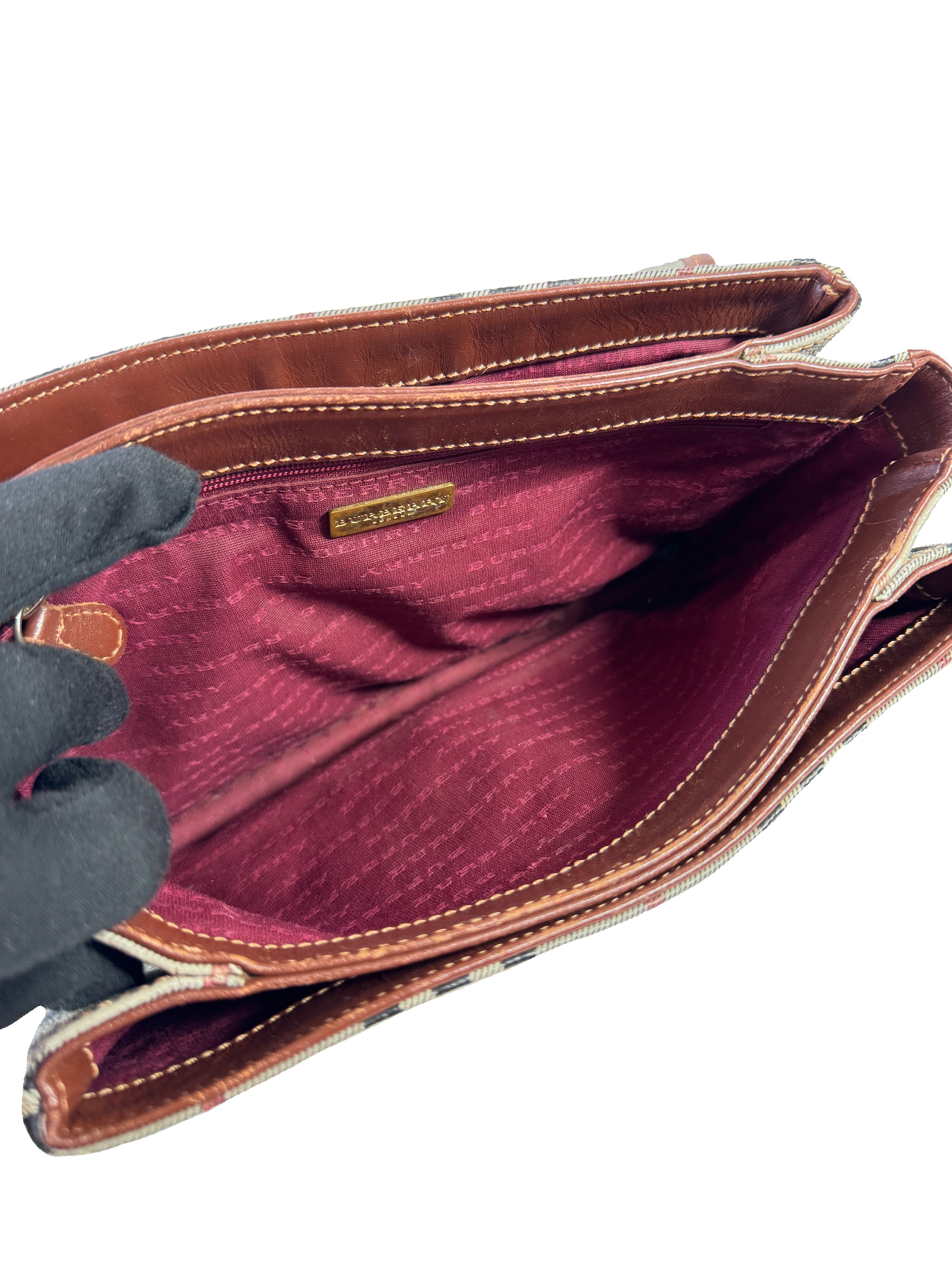 Burberry gray check vintage crossbody