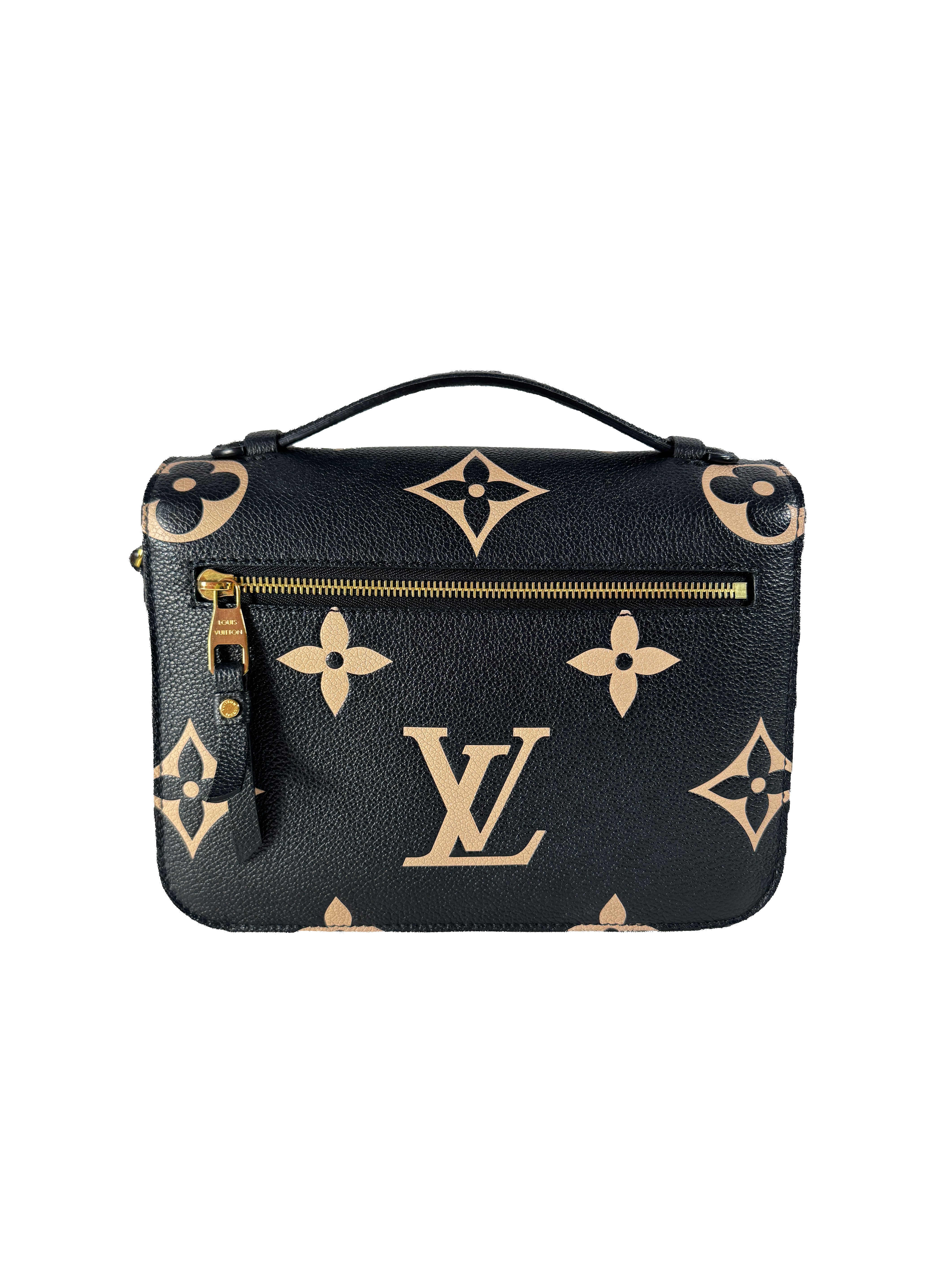 Louis Vuitton black bicolor empreinte giant monogram pochette metis DU
