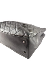 Chanel dark silver quilted large trendy shopping tote  21647644