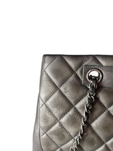 Chanel dark silver quilted large trendy shopping tote  21647644