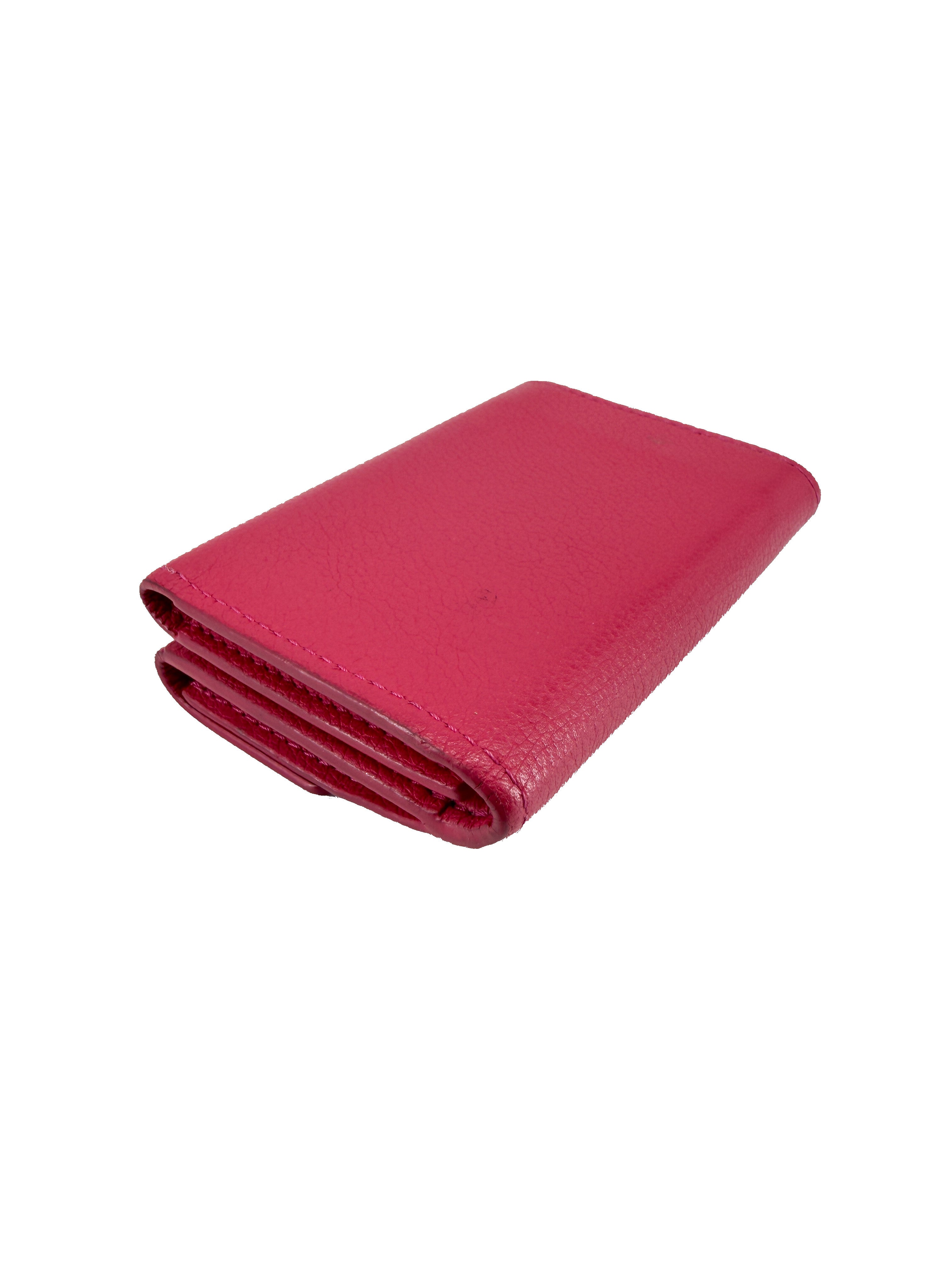 Louis Vuitton pink leather lockmini wallet UB3110