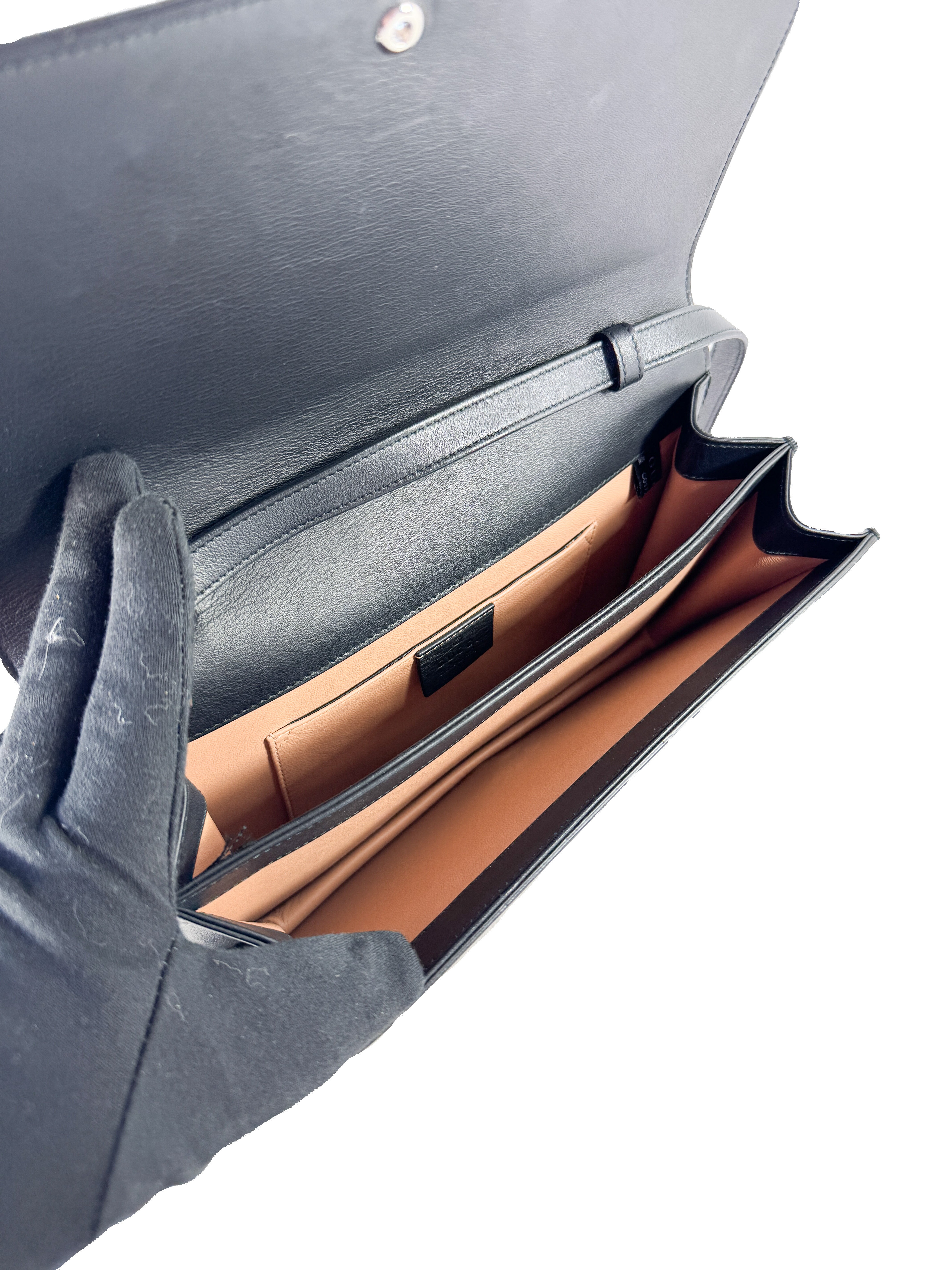 Gucci black GG Broadway leather convertible bag 371505 000926