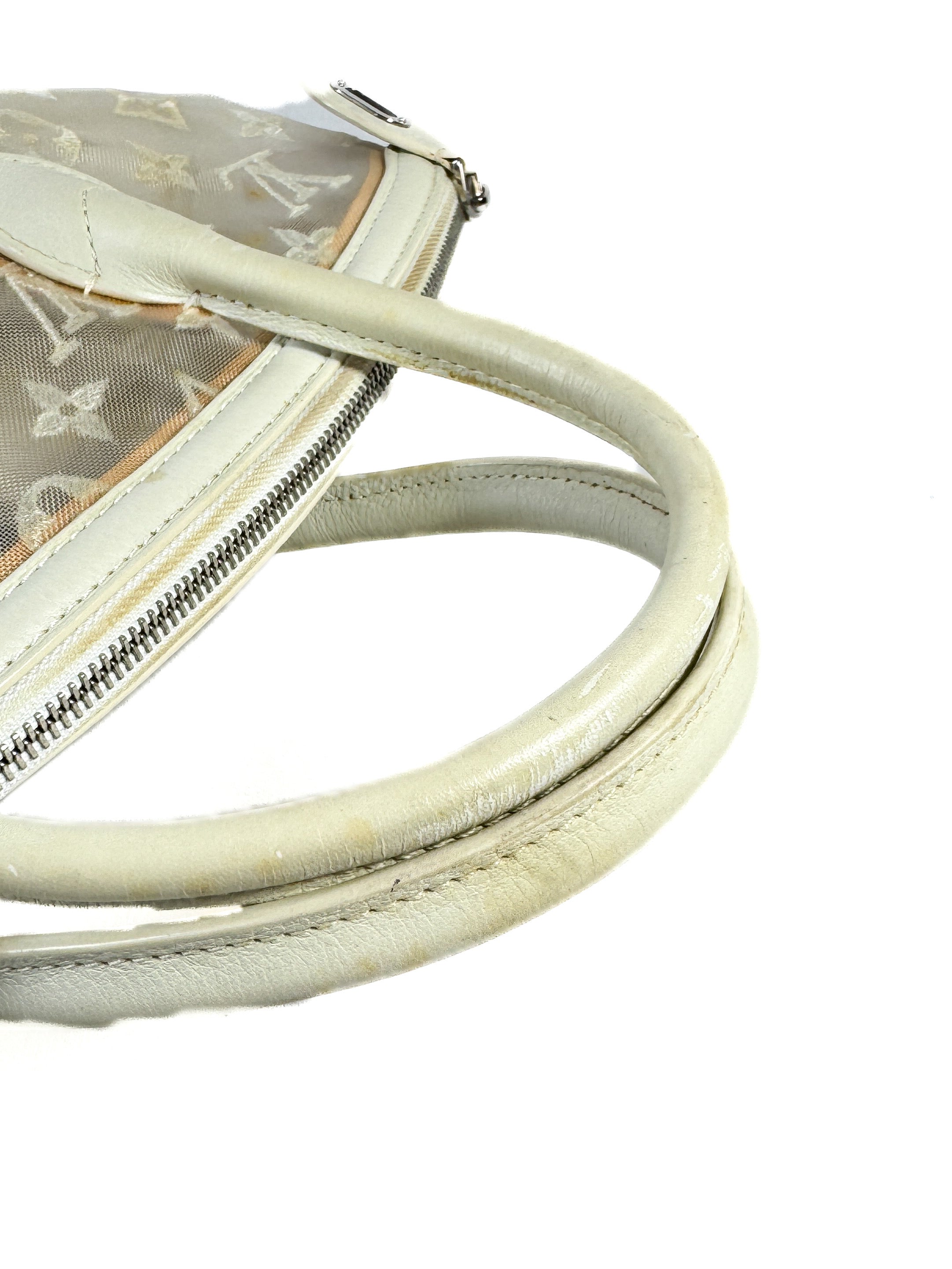 Louis Vuitton white leather mesh Lockit FO0162