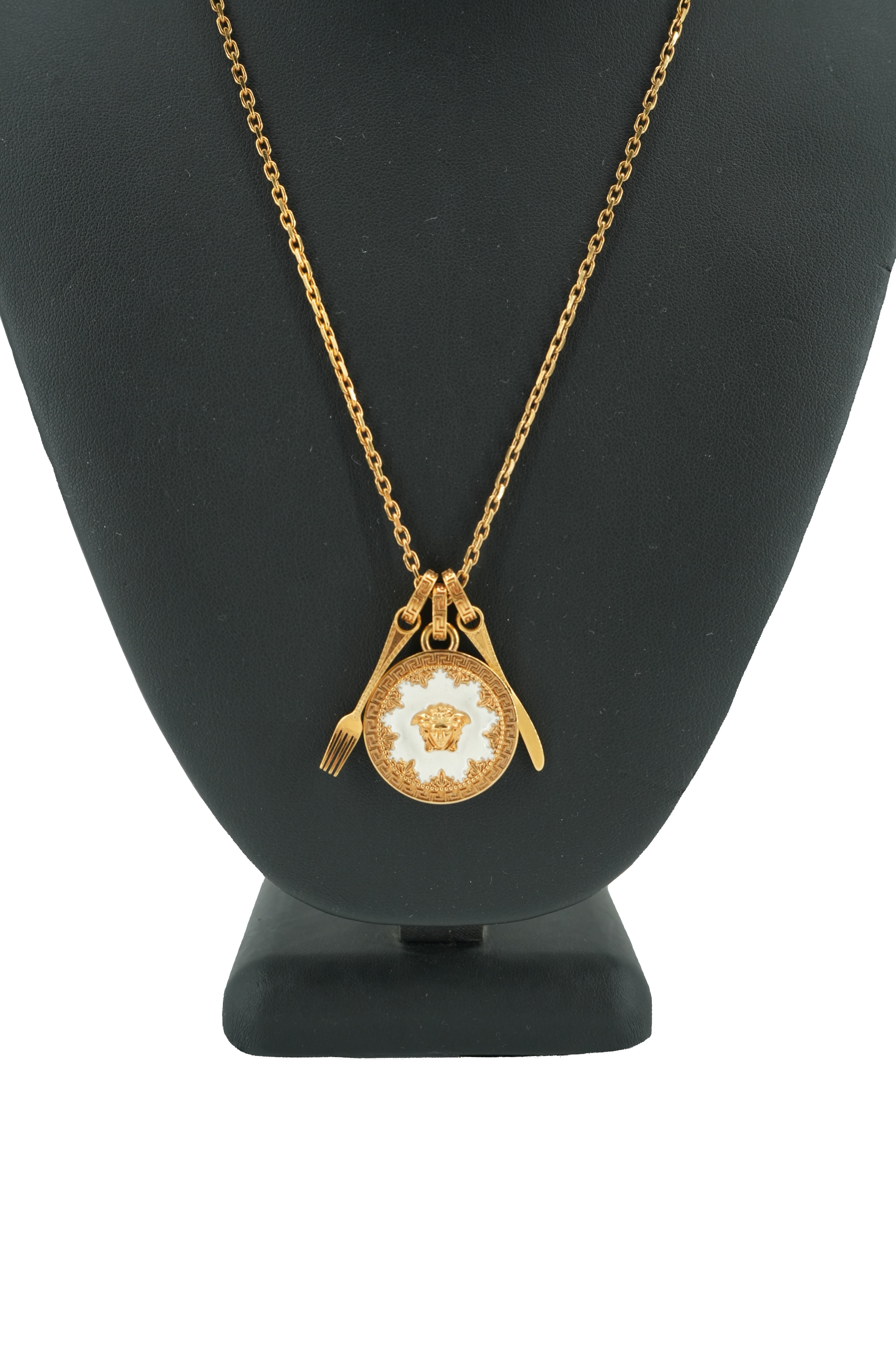 Versace Medusa miniature plate pendant necklace