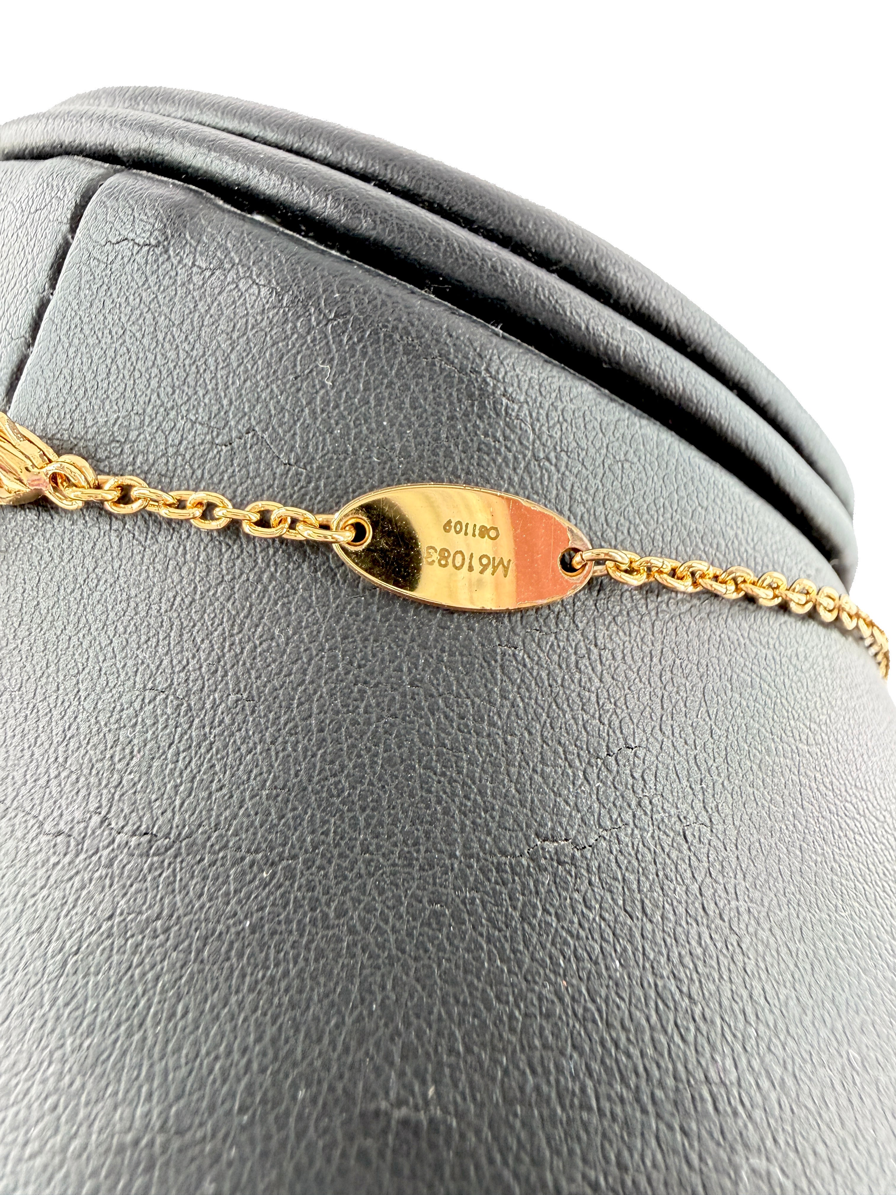 Louis Vuitton gold tone Essential V necklace OB1109