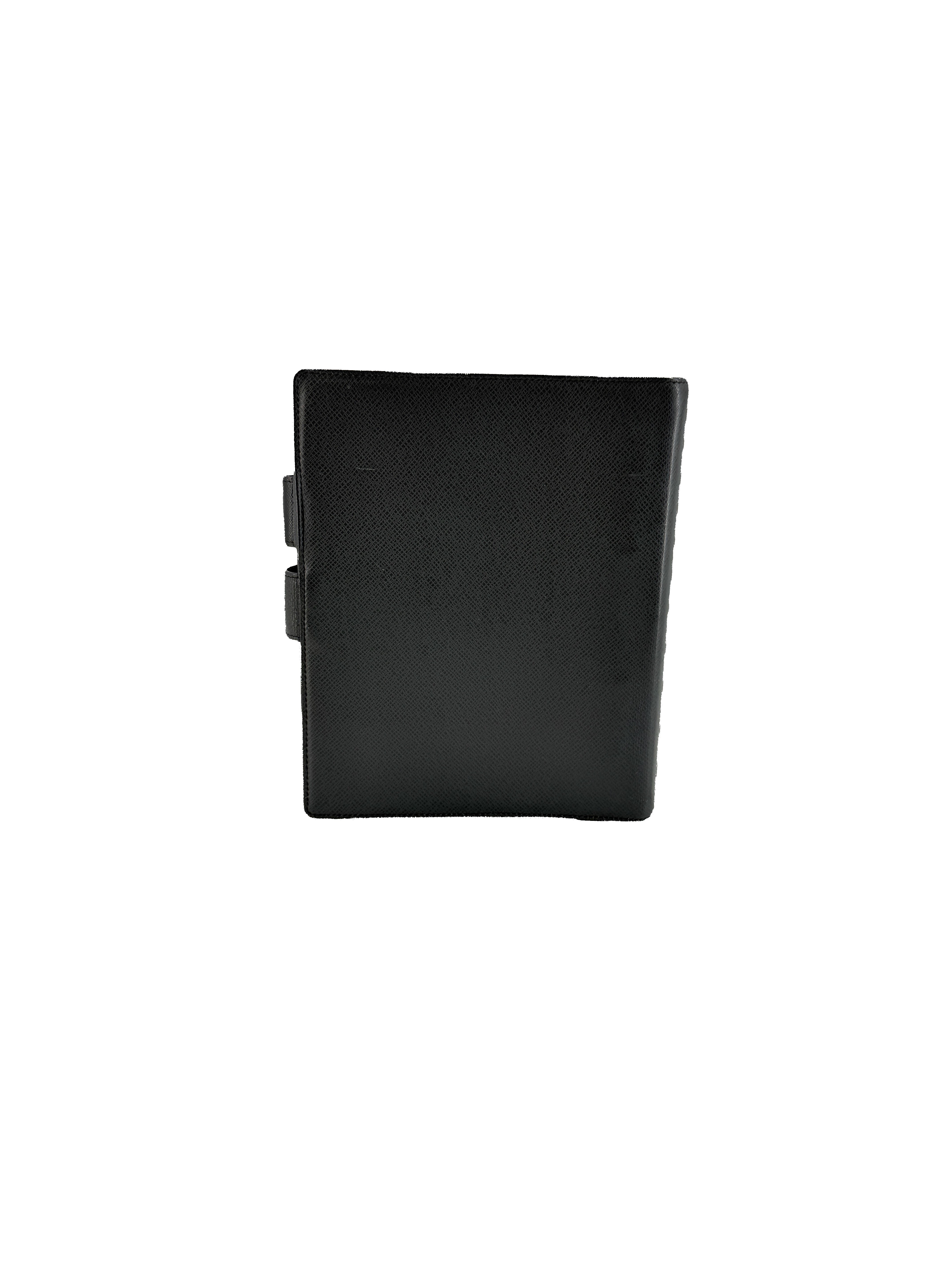 Louis Vuitton black Tiaga agenda cover GM RA3188