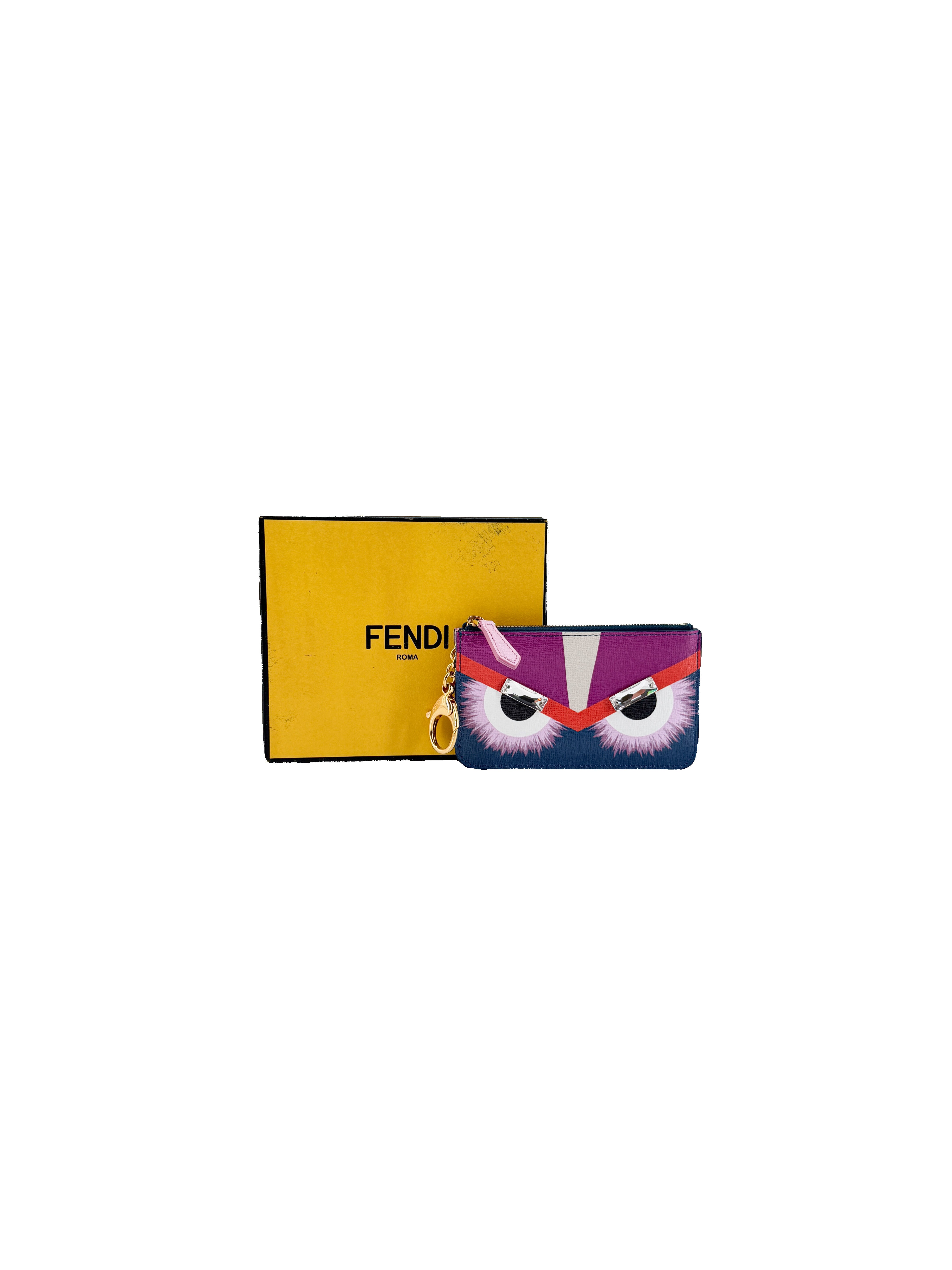 Fendi  navy Monsters key pouch 159 3355