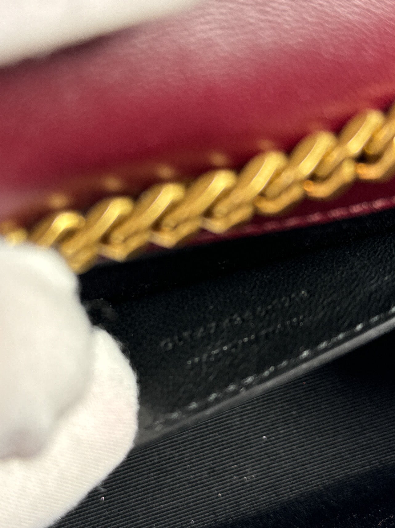 Saint Laurent burgundy velvet Kate bag (BOX) GLT4743661218