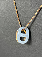 Hermès O'Maillon swift pendant necklace rose gold/blue