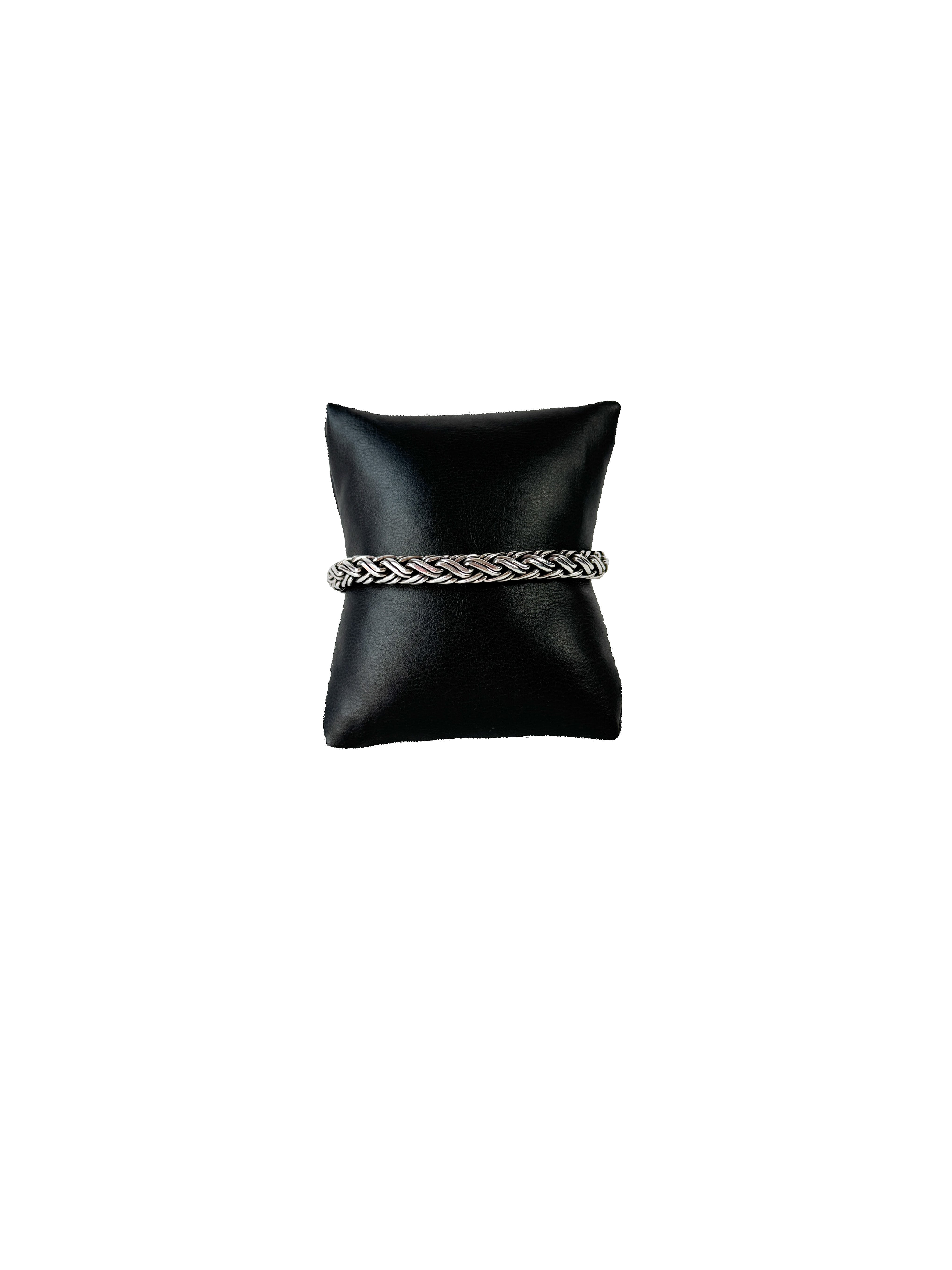 John Hardy sterling silver black sapphires wheat chain bracelet