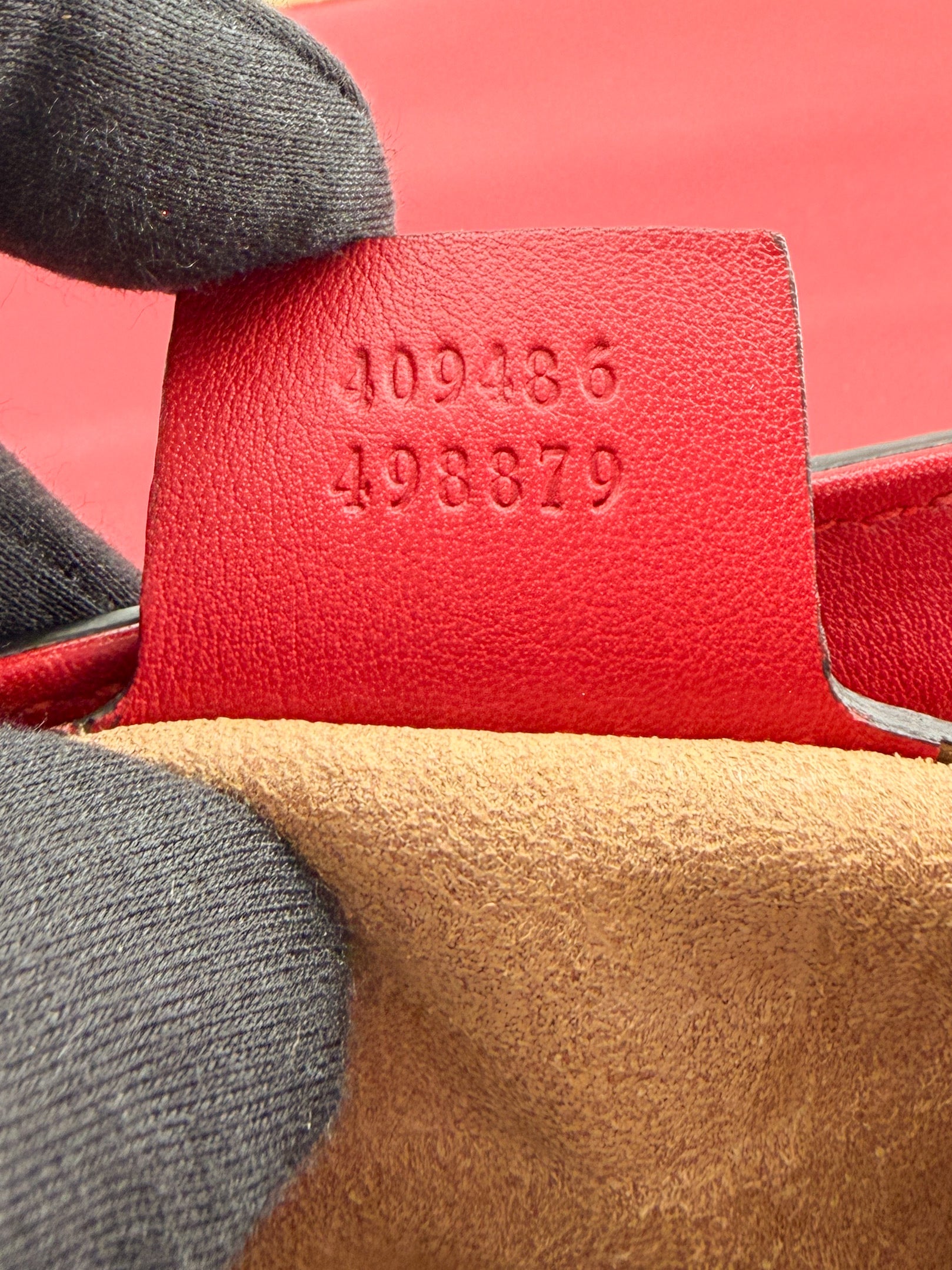 Gucci red, pink leather Medium Padlock shoulder bag 409486 498879