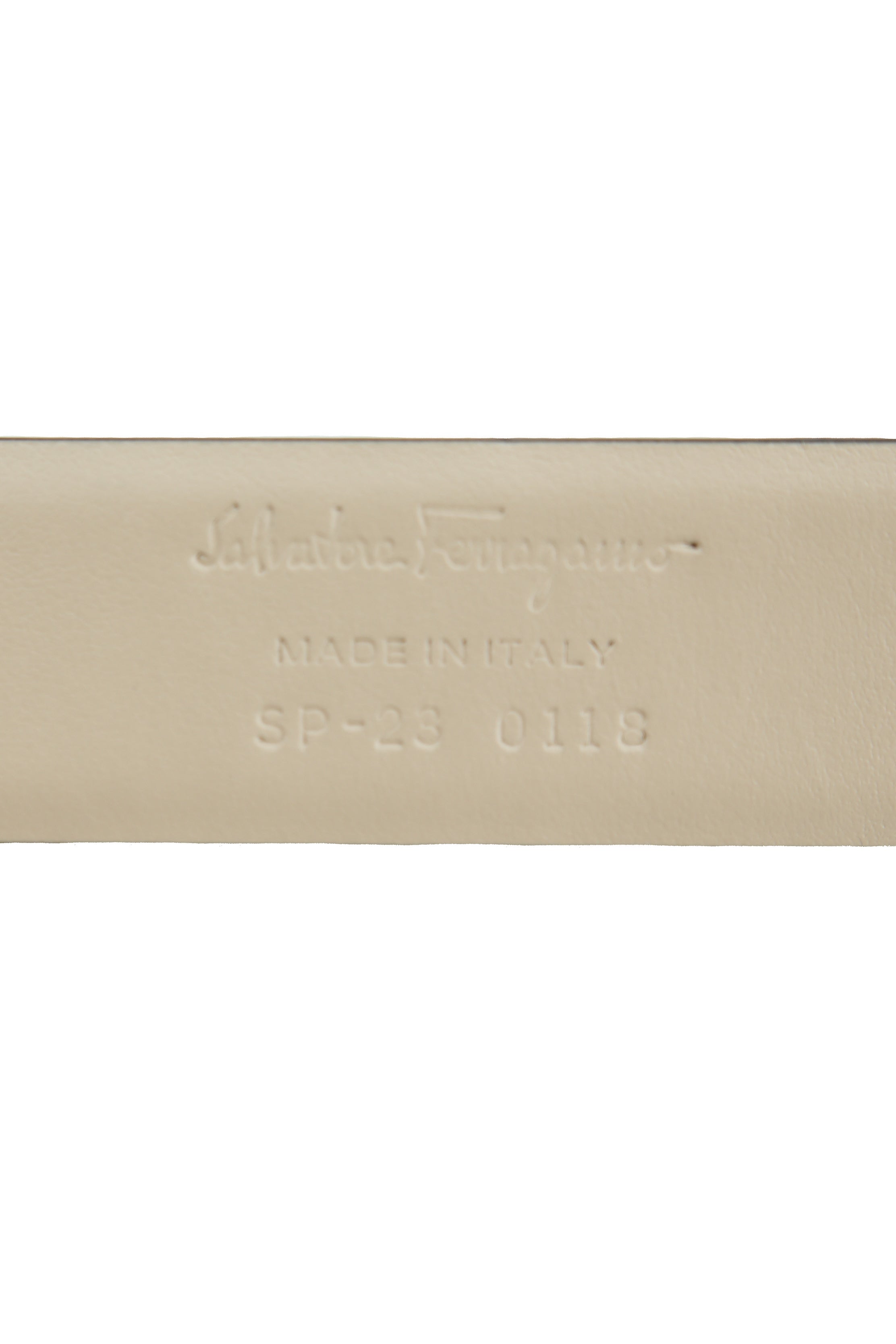 Salvatore Ferragamo nude leather Gancini belt size