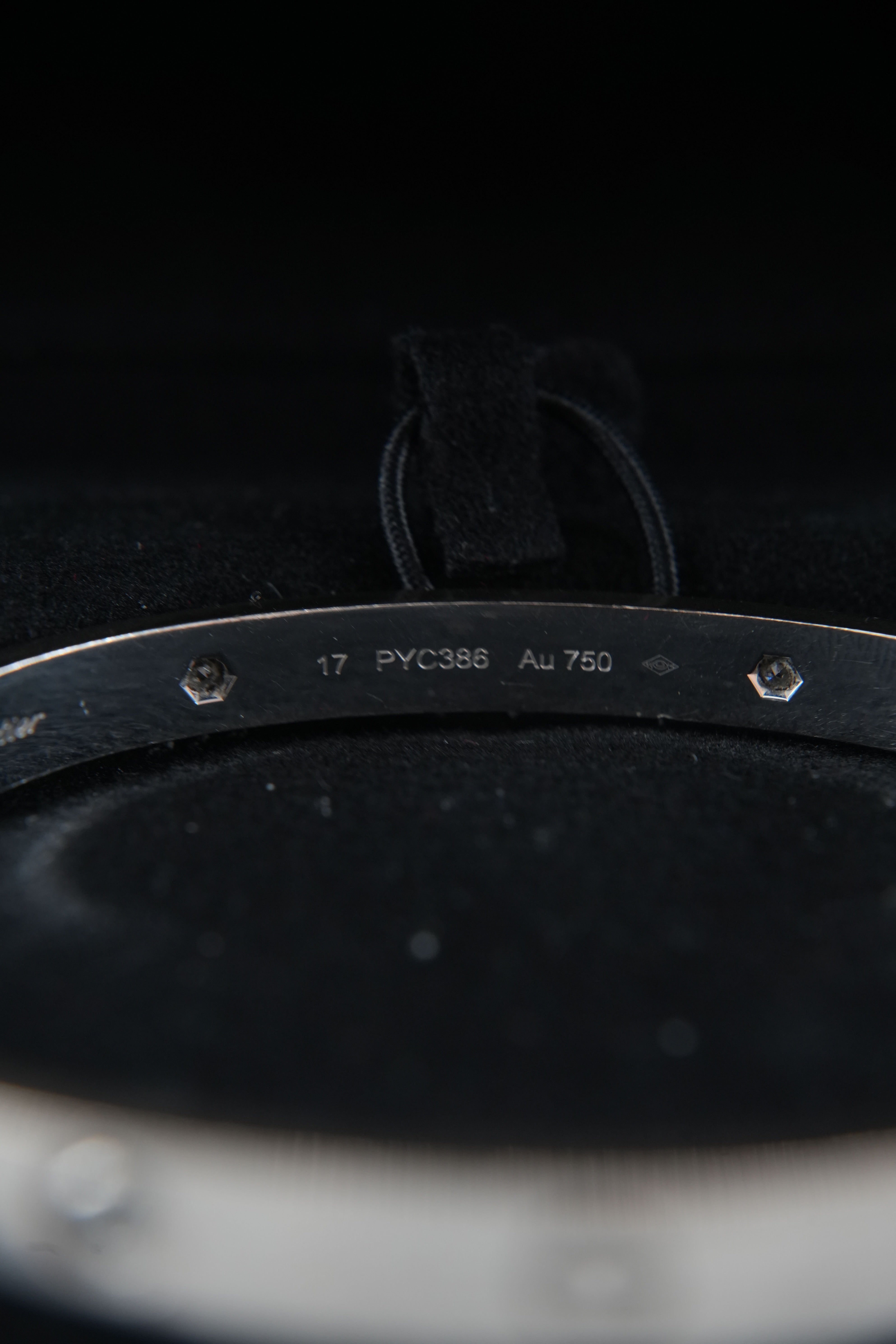Cartier love 4 diamond 18k white gold bracelet size 17 PYC386