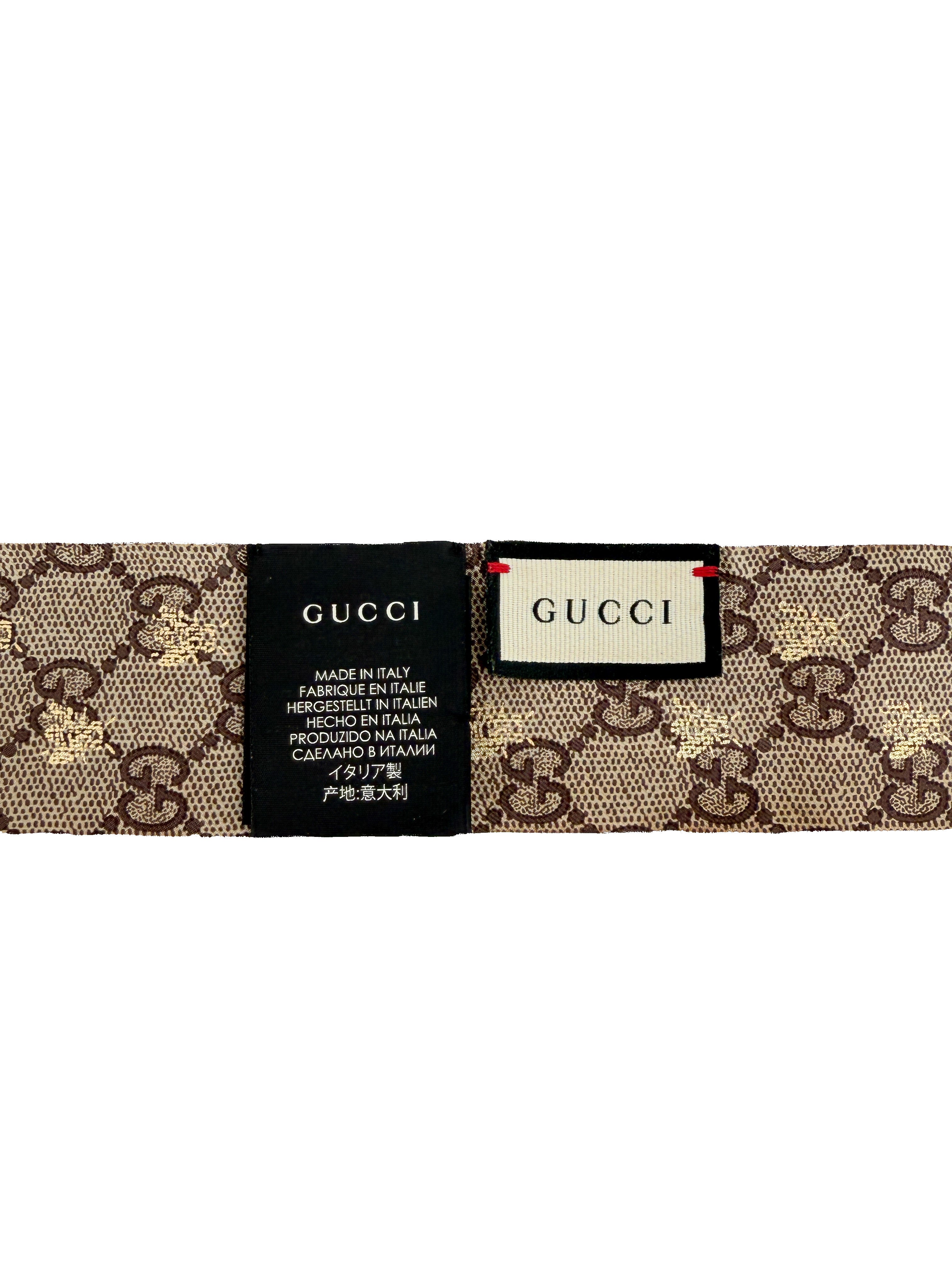 Gucci GG bee print twilly