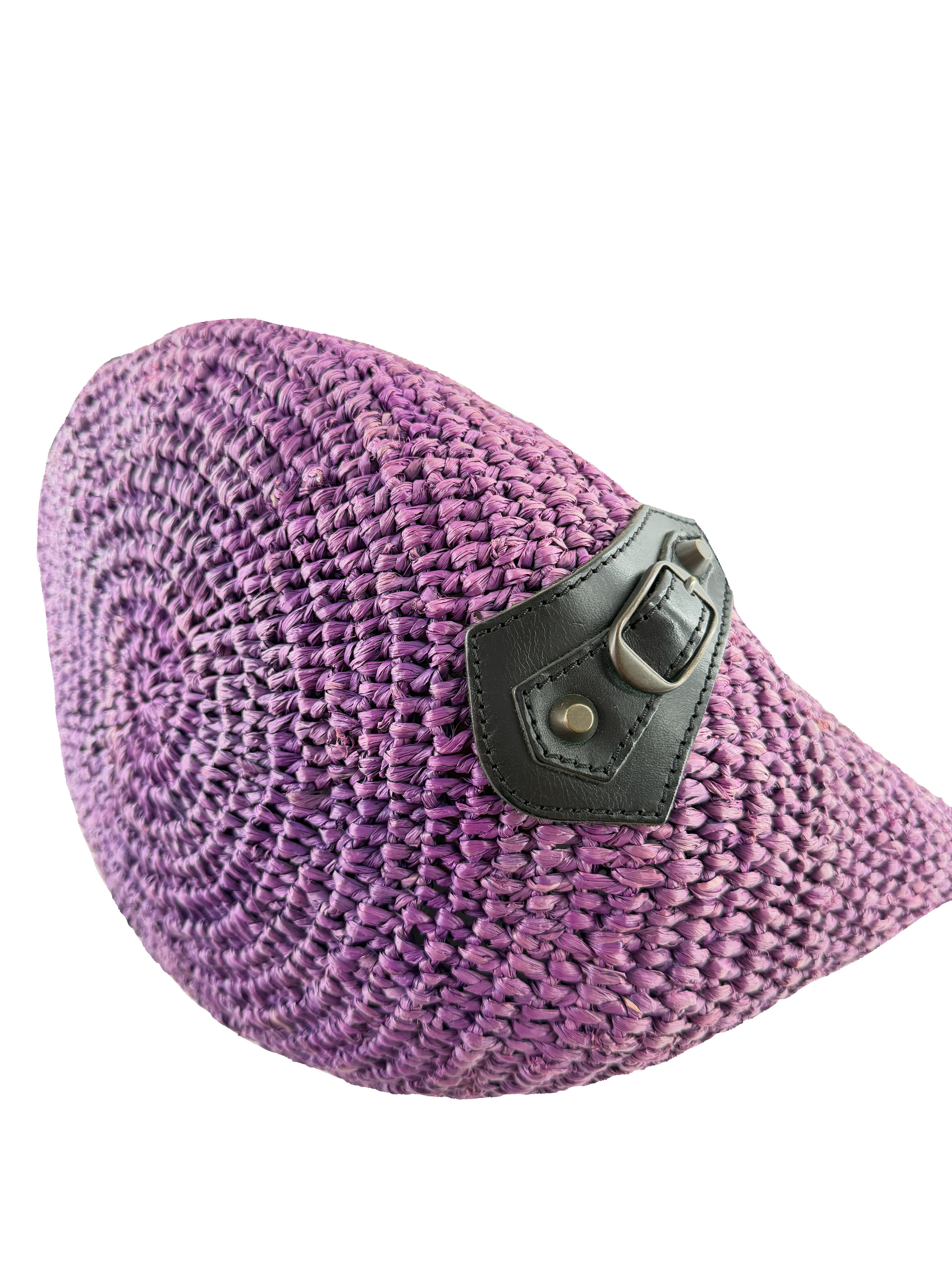 Balenciaga purple, black Raffia Motocross Panier basket 23674105260 515859