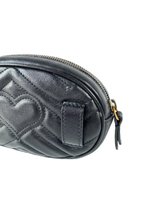 Gucci Calfskin Matelasse GG Marmont Belt Bag 85 34 Black  476434 493075