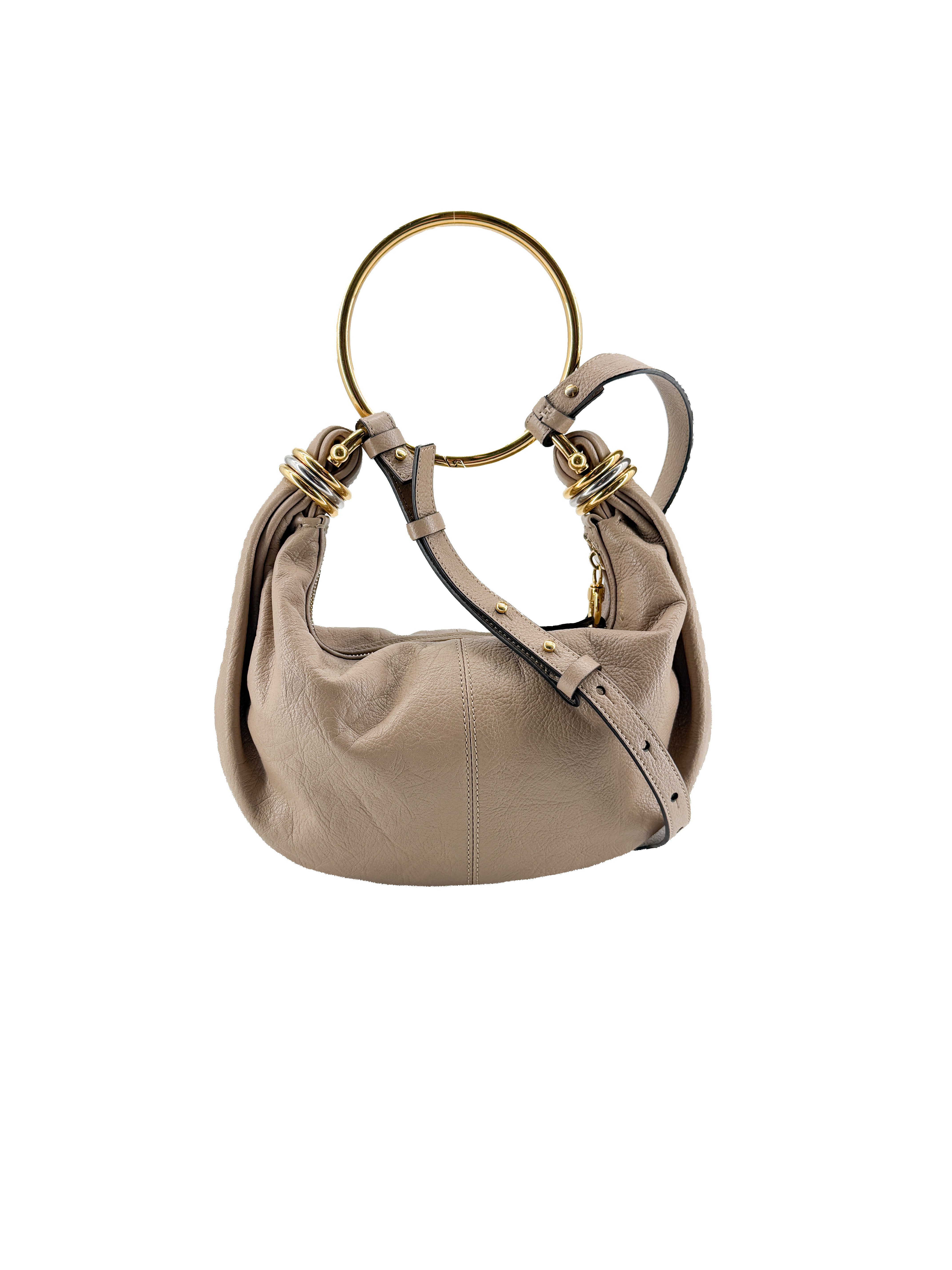 Chloé taupe leather small bracelet bag F0TNV8