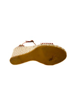 Valentino Garavani brown leather Rockstud wedges size 40 retail $890