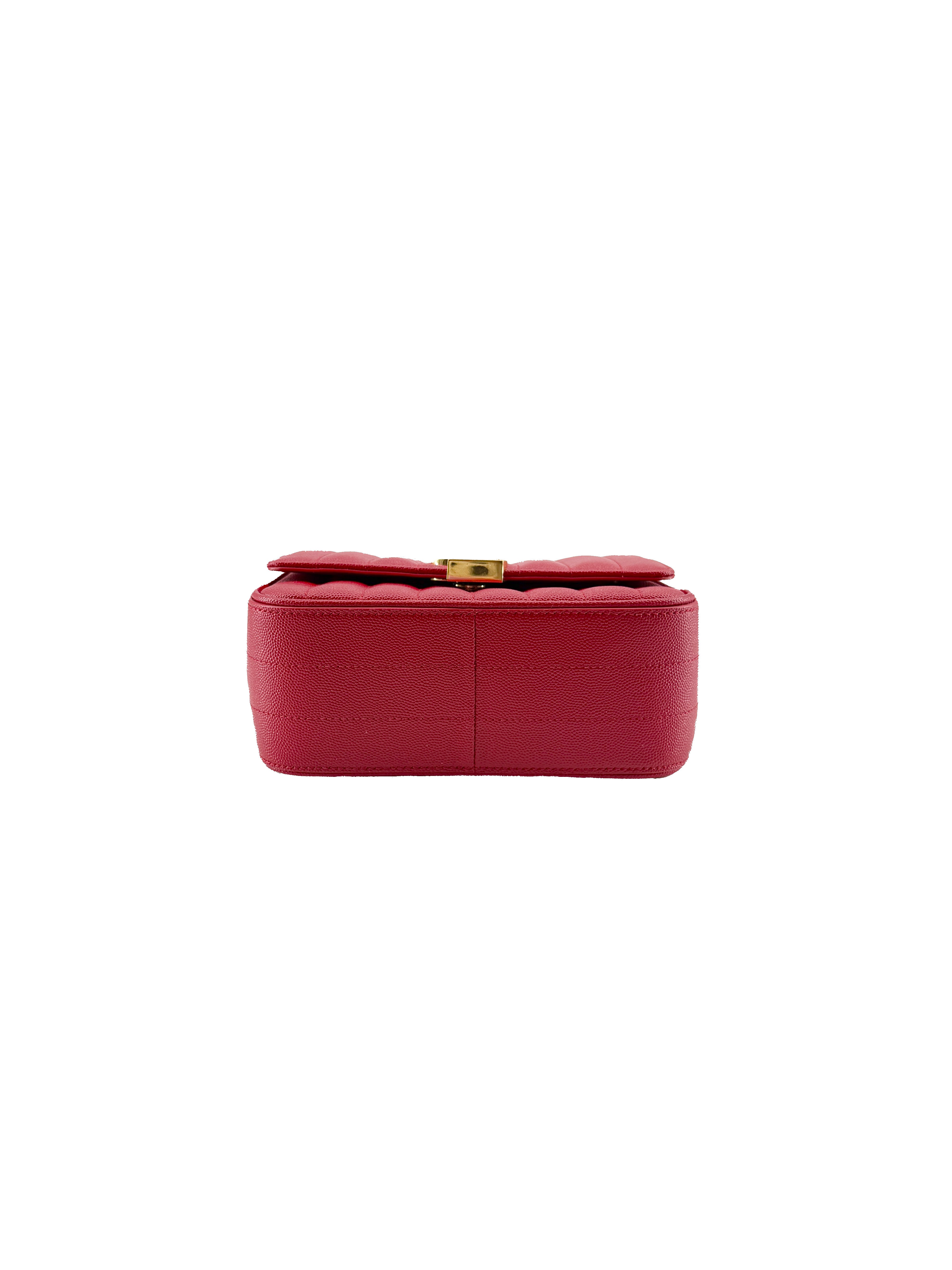 Saint Laurent red small Vicky crossbody PLB532612-0419