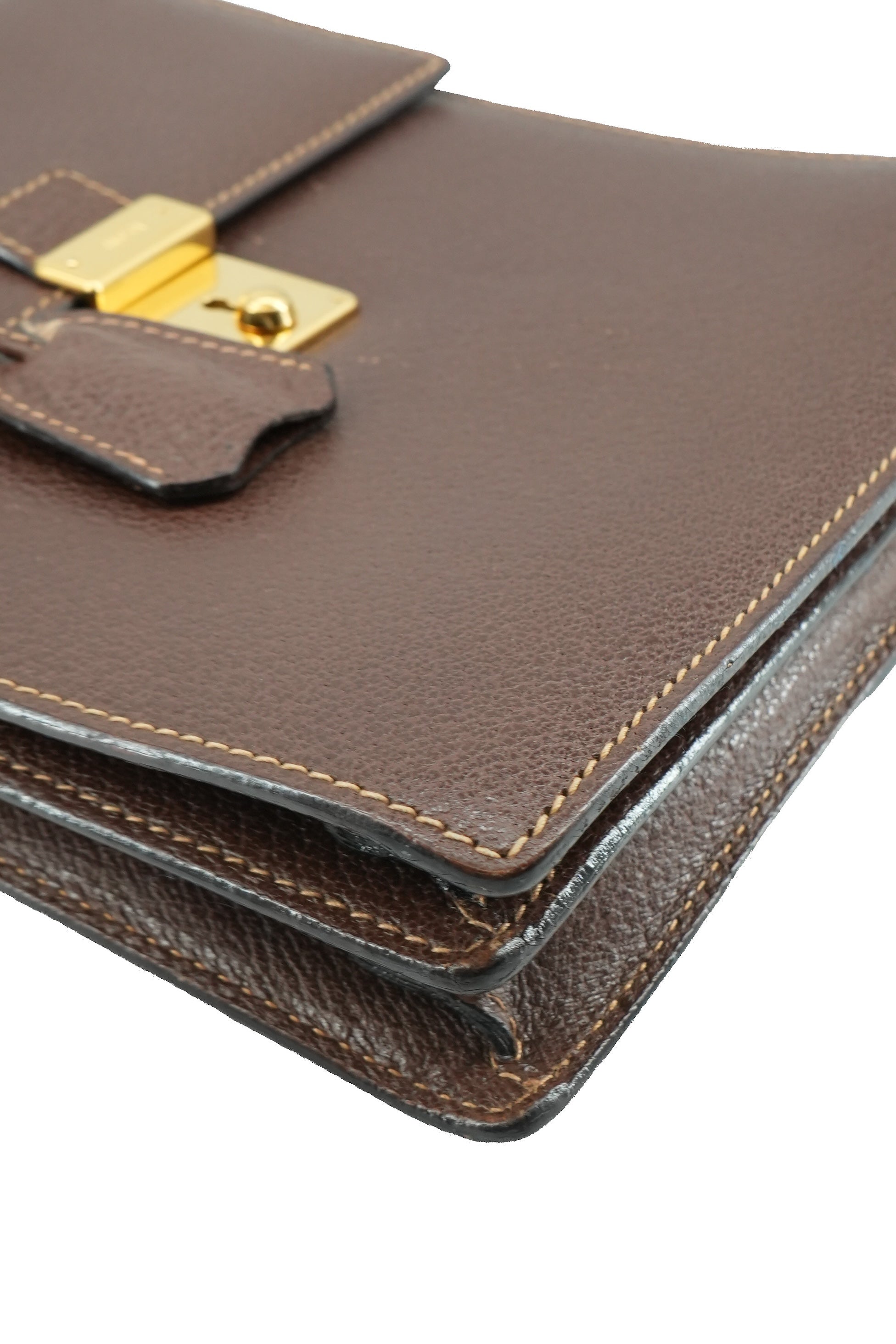 Gucci brown vintage leather crossbody 1829591003