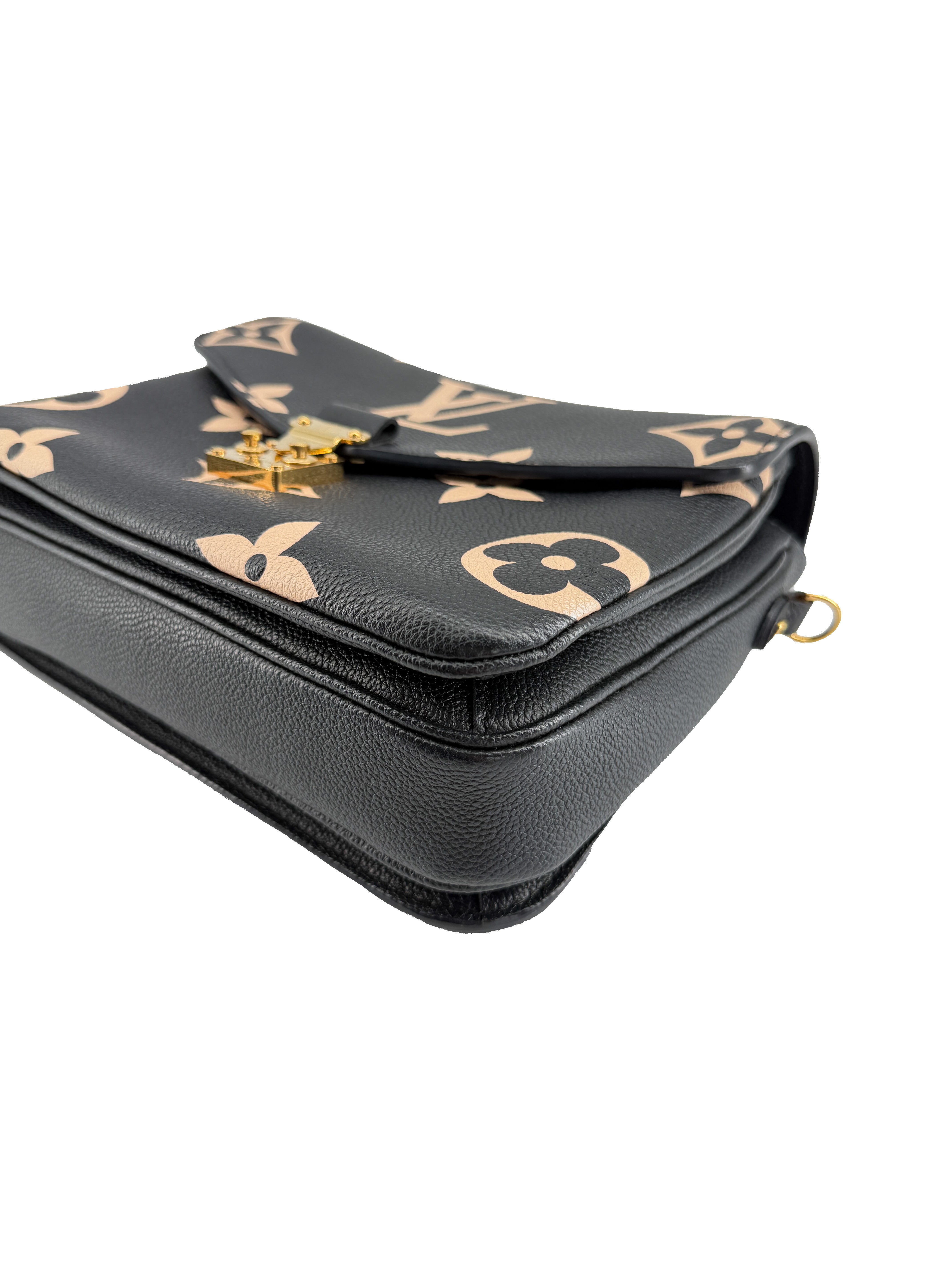 Louis Vuitton black, cream empreinte leather Pochette Metis DU5210