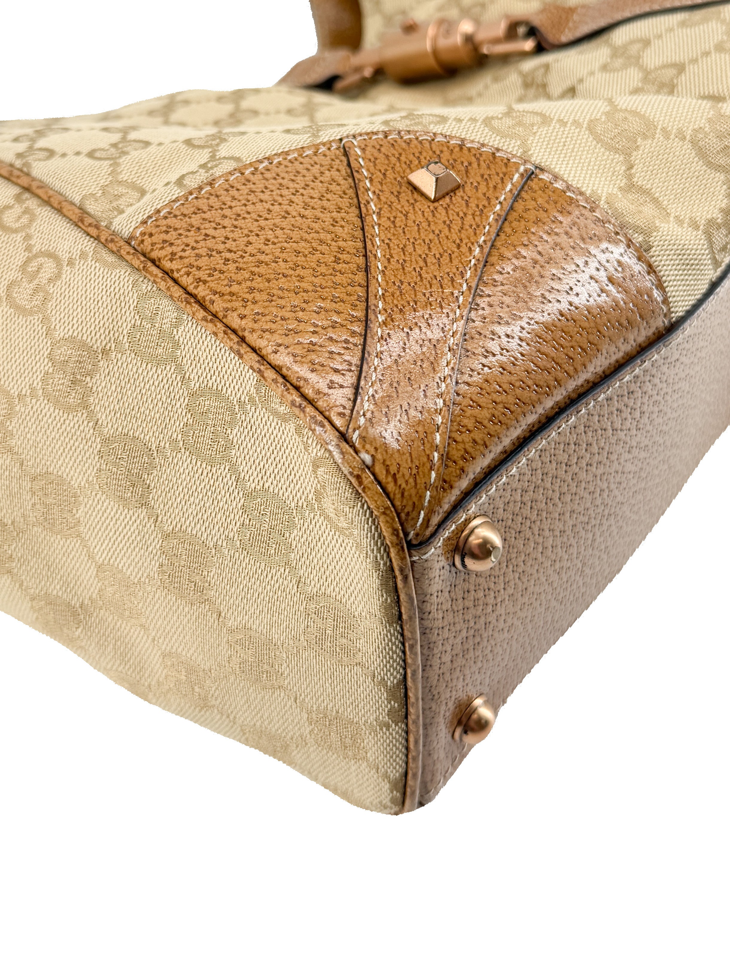 Gucci brown GG canvas Bardot shoulder bag 124404 203414