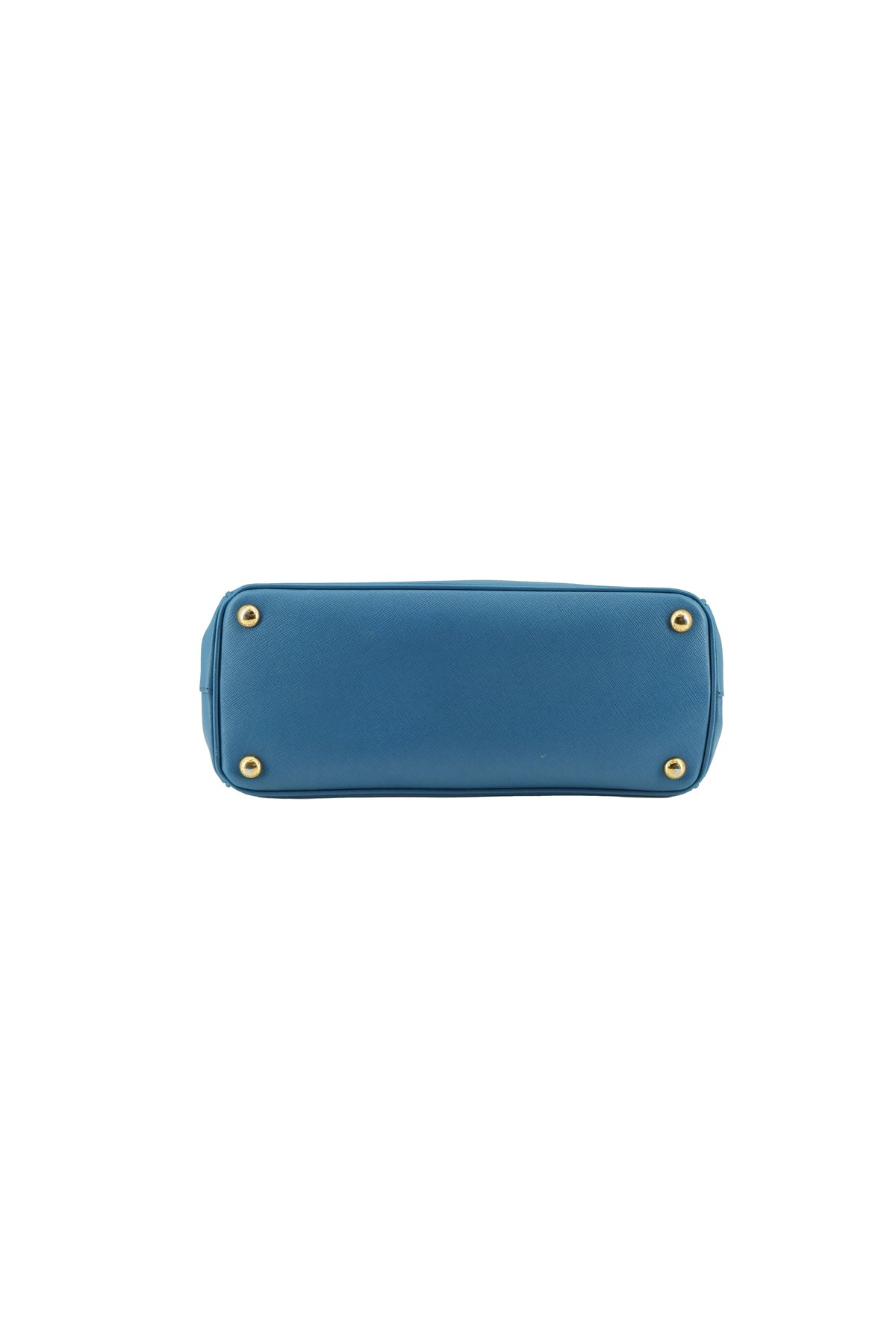 Prada blue leather saffiano Galleria double zip tote 31 Y