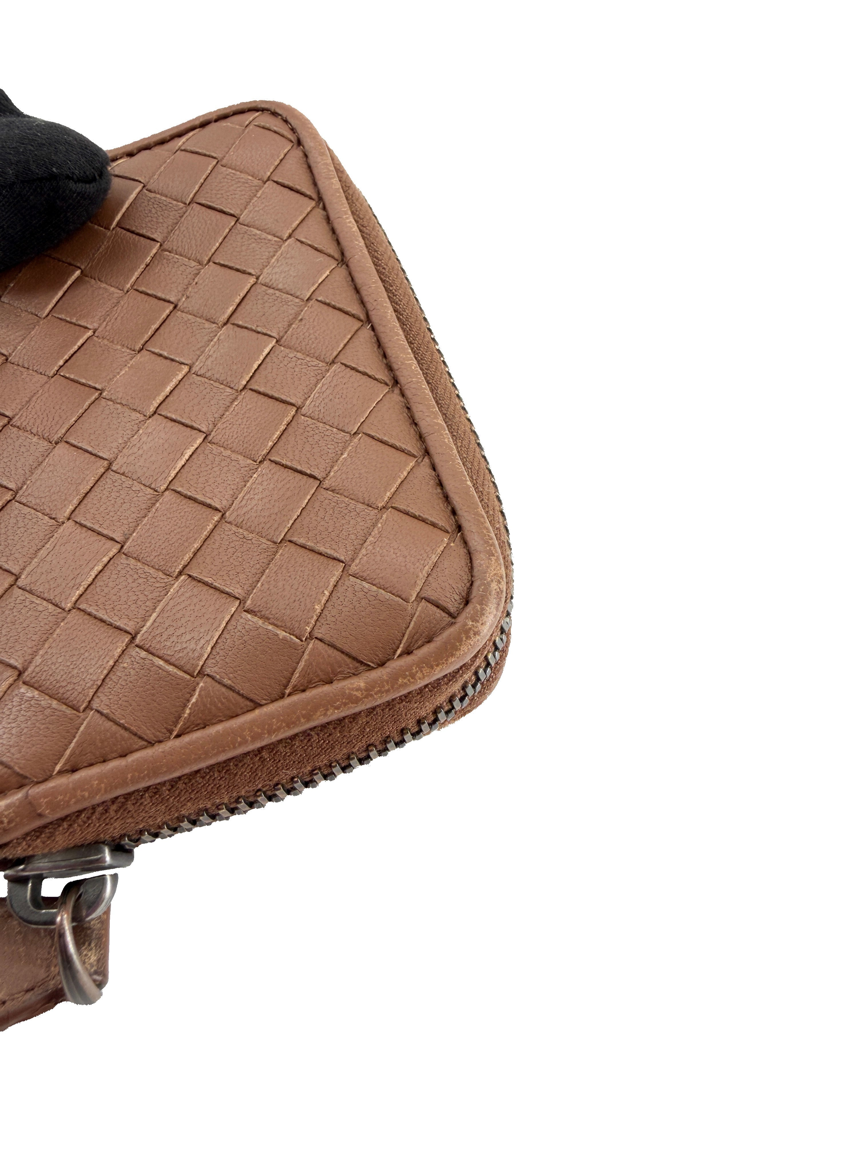 Bottega Veneta brown Intrecciato card wallet B01195331N