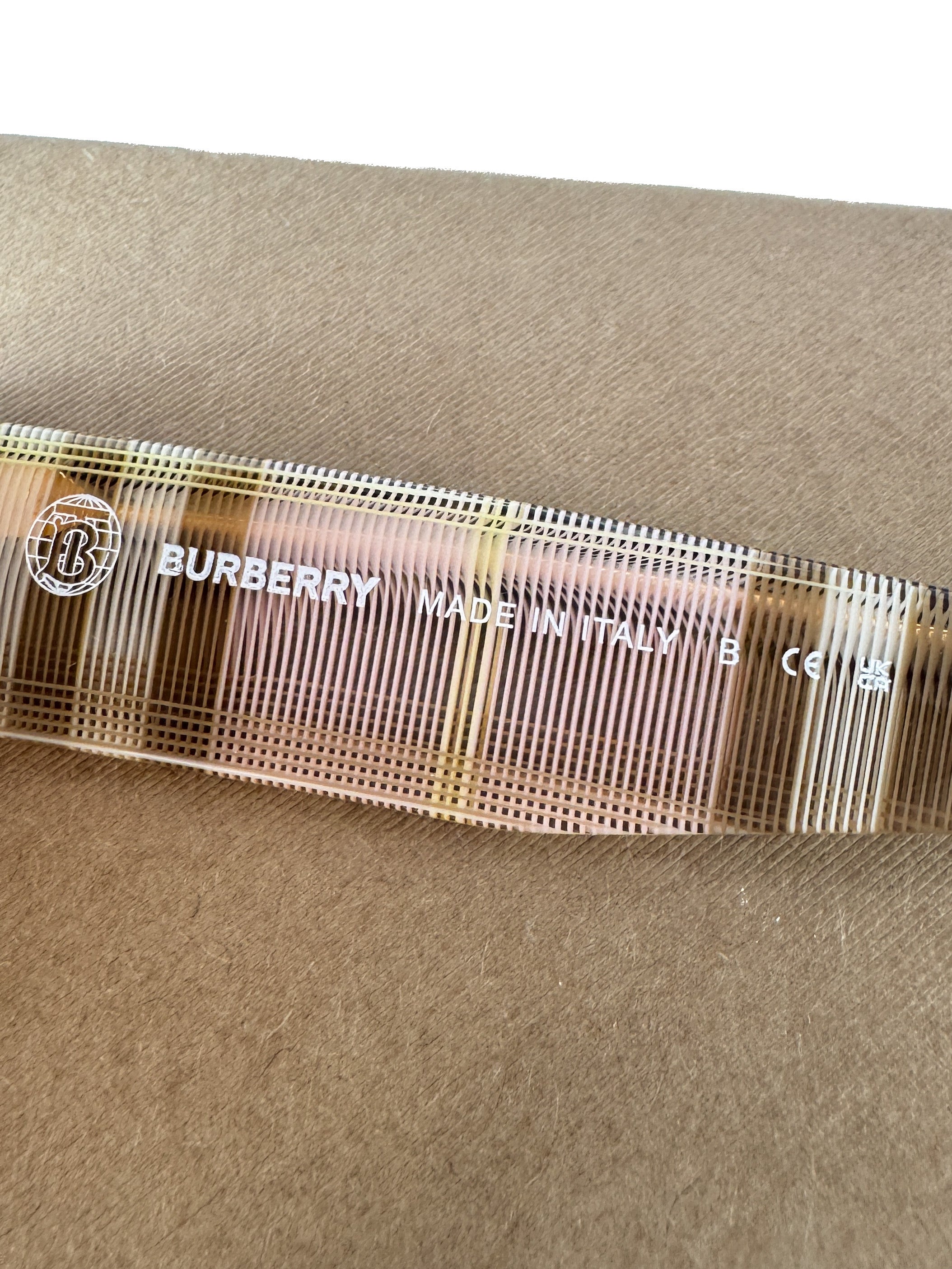 Burberry tortoise pink plaid square sunglasses B4364 *case/box*