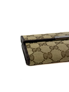 Gucci brown monogram metal bar wallet 112715-2149