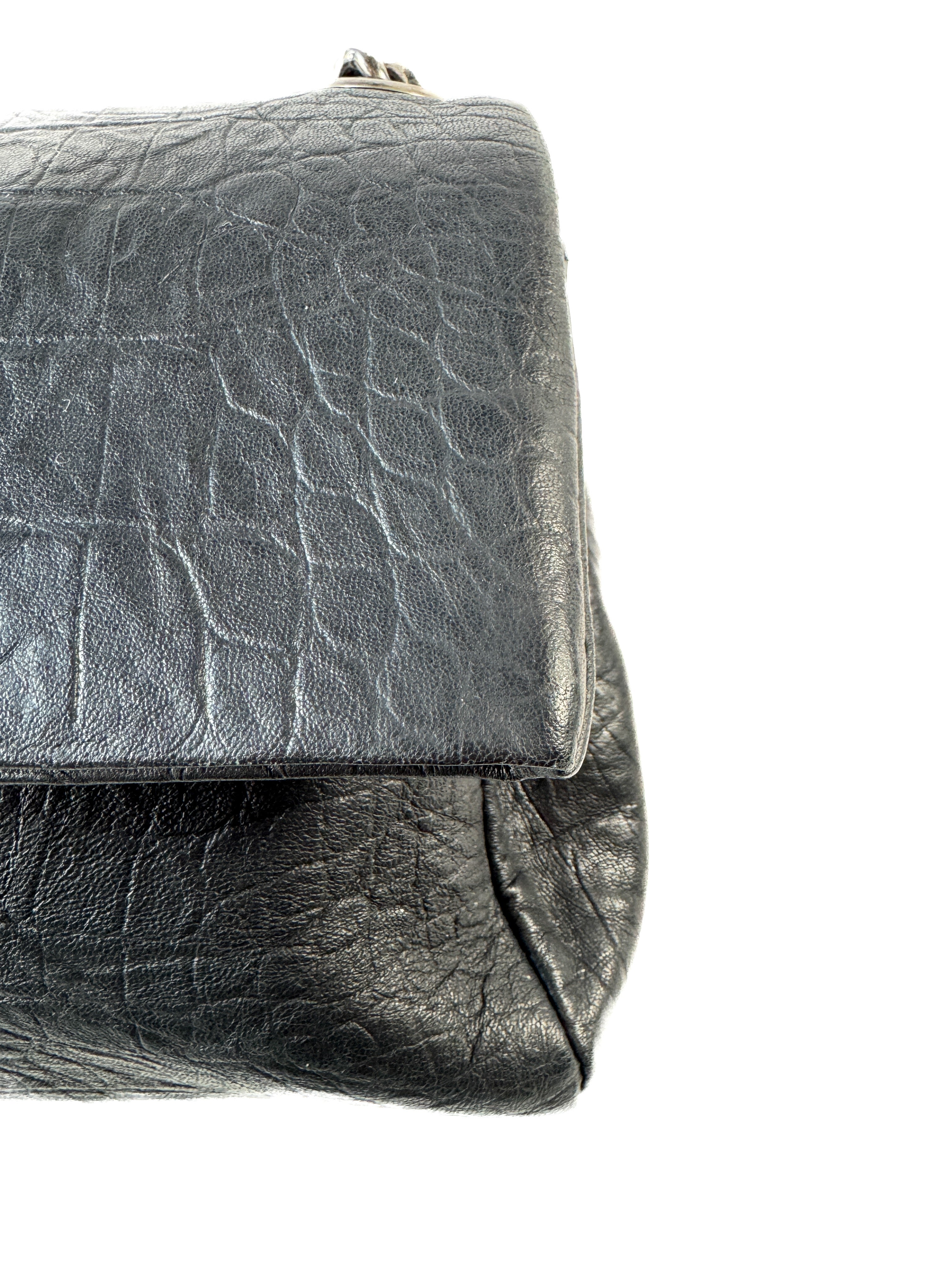 Saint Laurent black croc embossed West Hollywood bag GAB 574106 Y0719