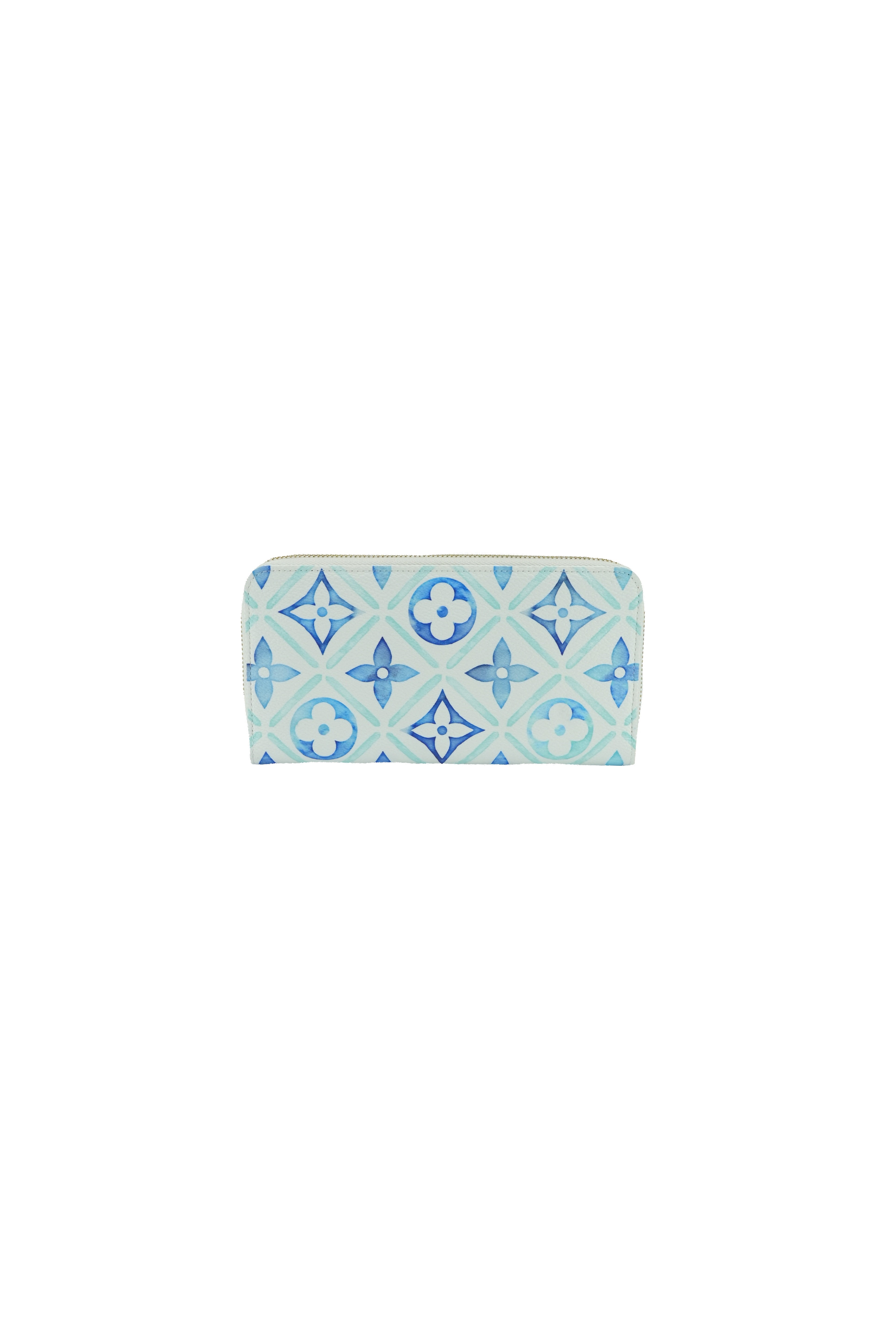 Louis Vuitton monogram Tiles by the Pool lagoon blue zippy wallet NFC