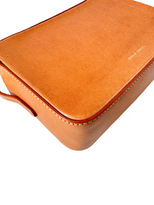 Mansur Gavriel brown leather double zip crossbody