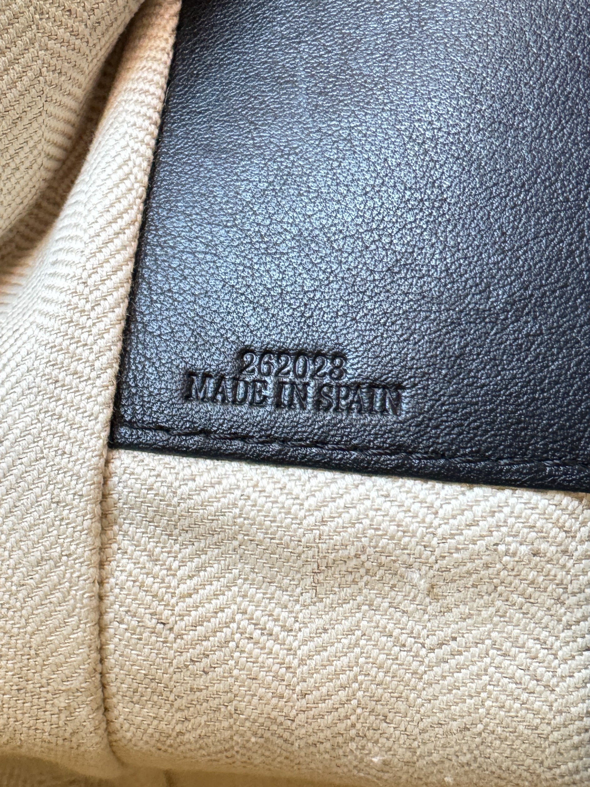 Loewe tri color navy, black, brown leather small Hammock bag  262023