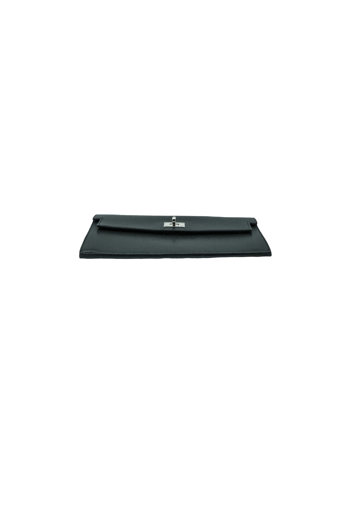 Hermès black Chevre Leather Kelly Pocket Madame Long Wallet