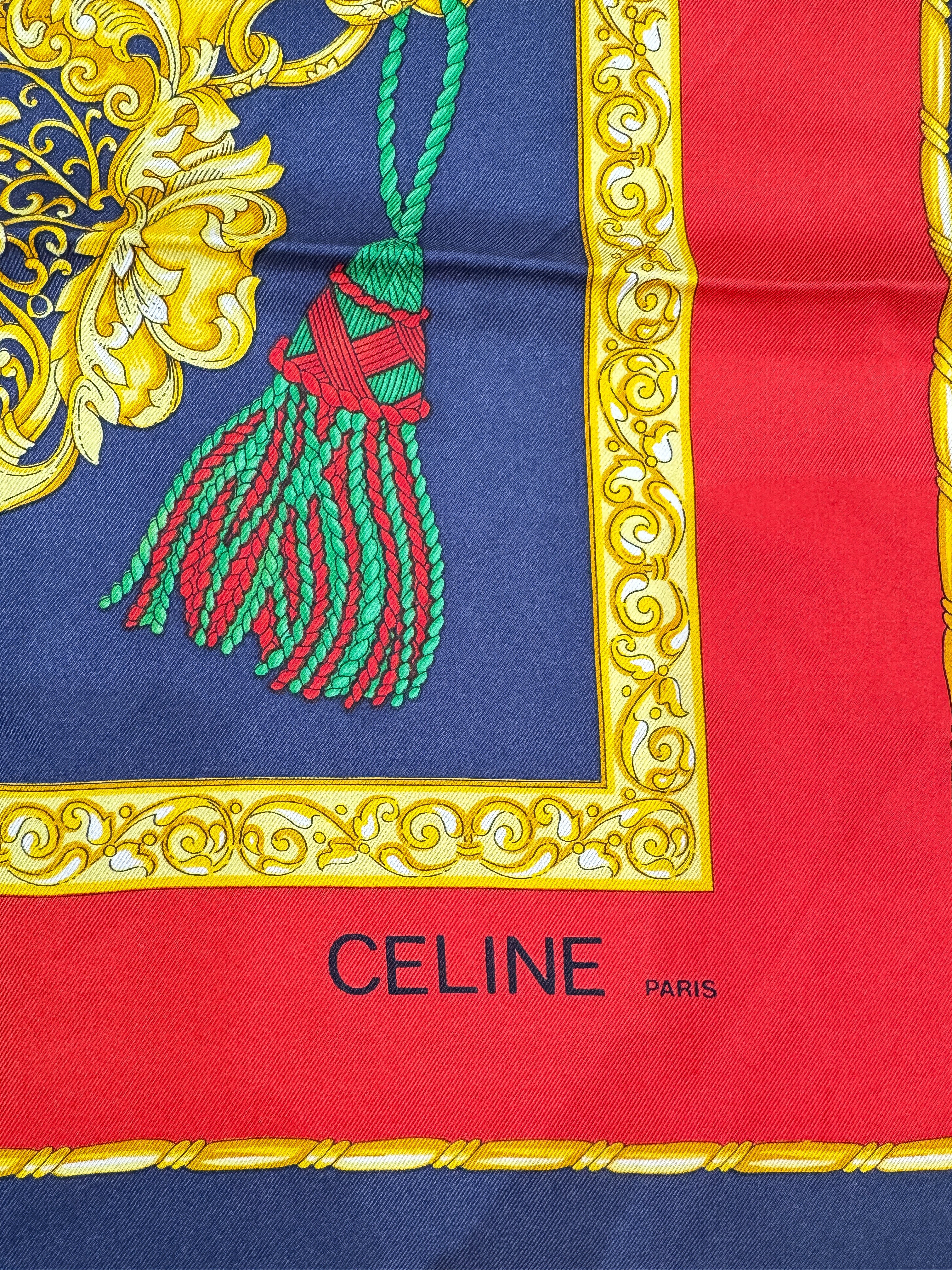 Celine multicolor silk vintage scarf