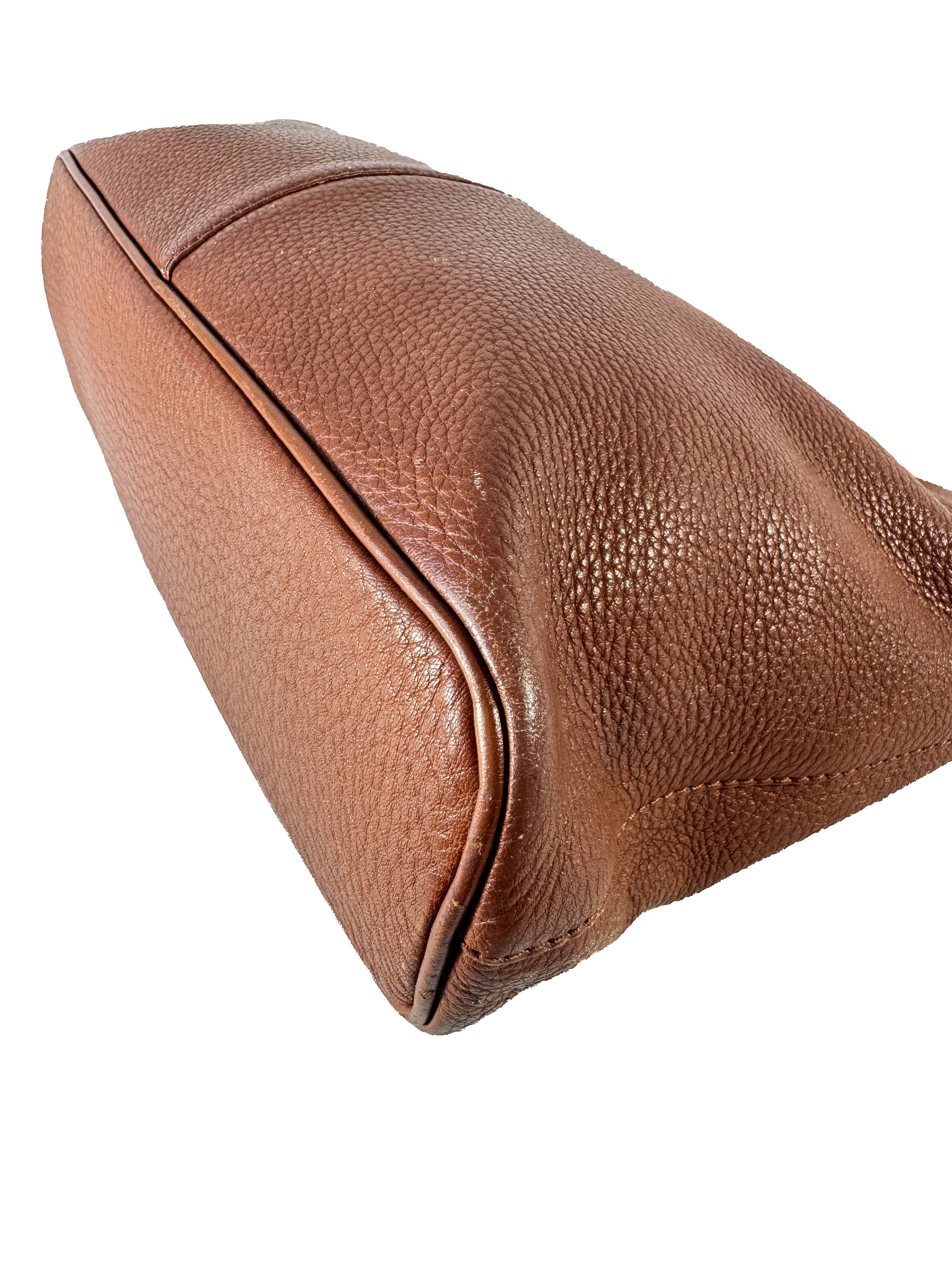 Burberry brown leather vintage small tote