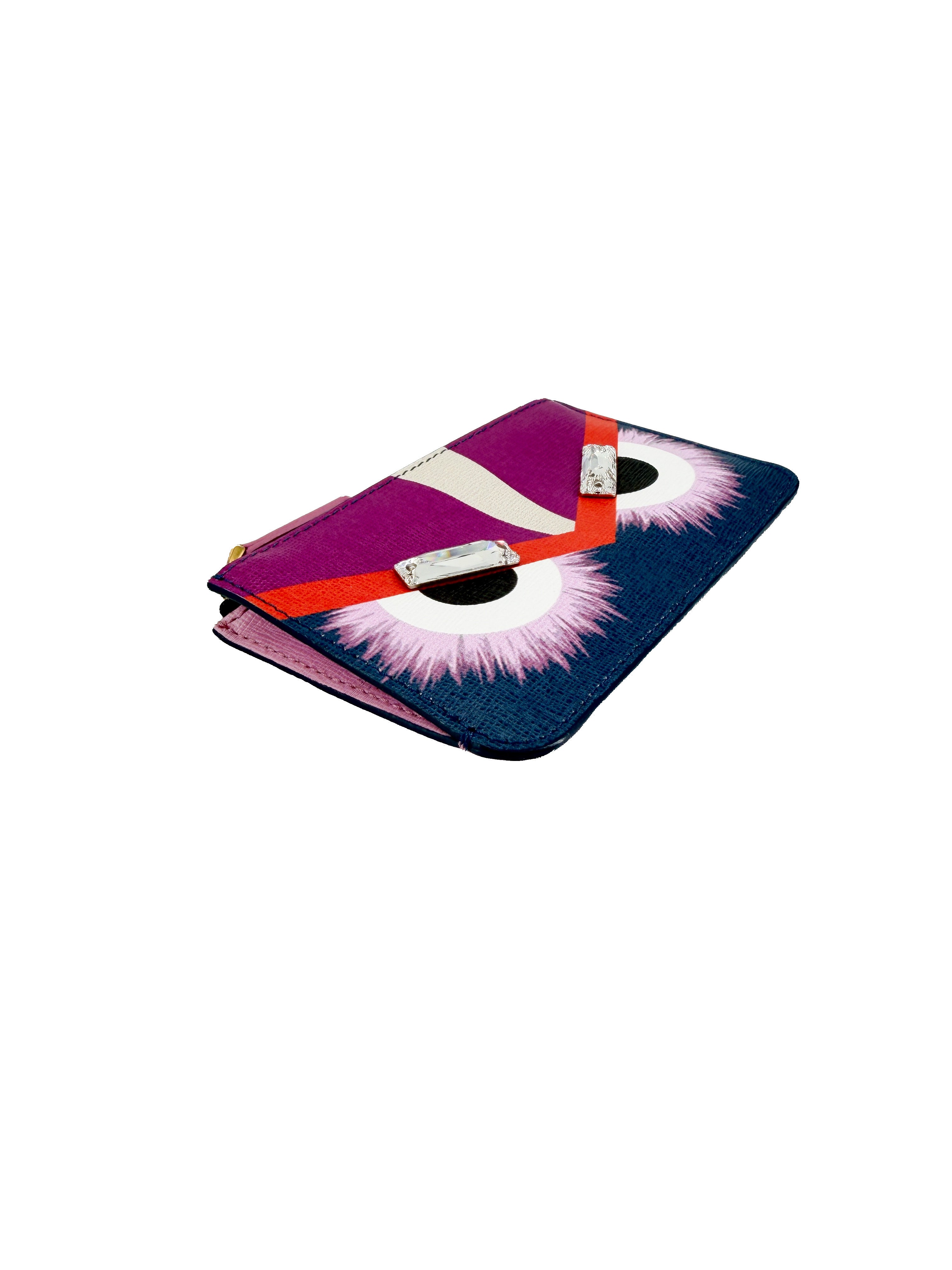 Fendi  navy Monsters key pouch 159 3355
