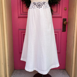 Free People white navy embroidered 2 piece set size S NWT
