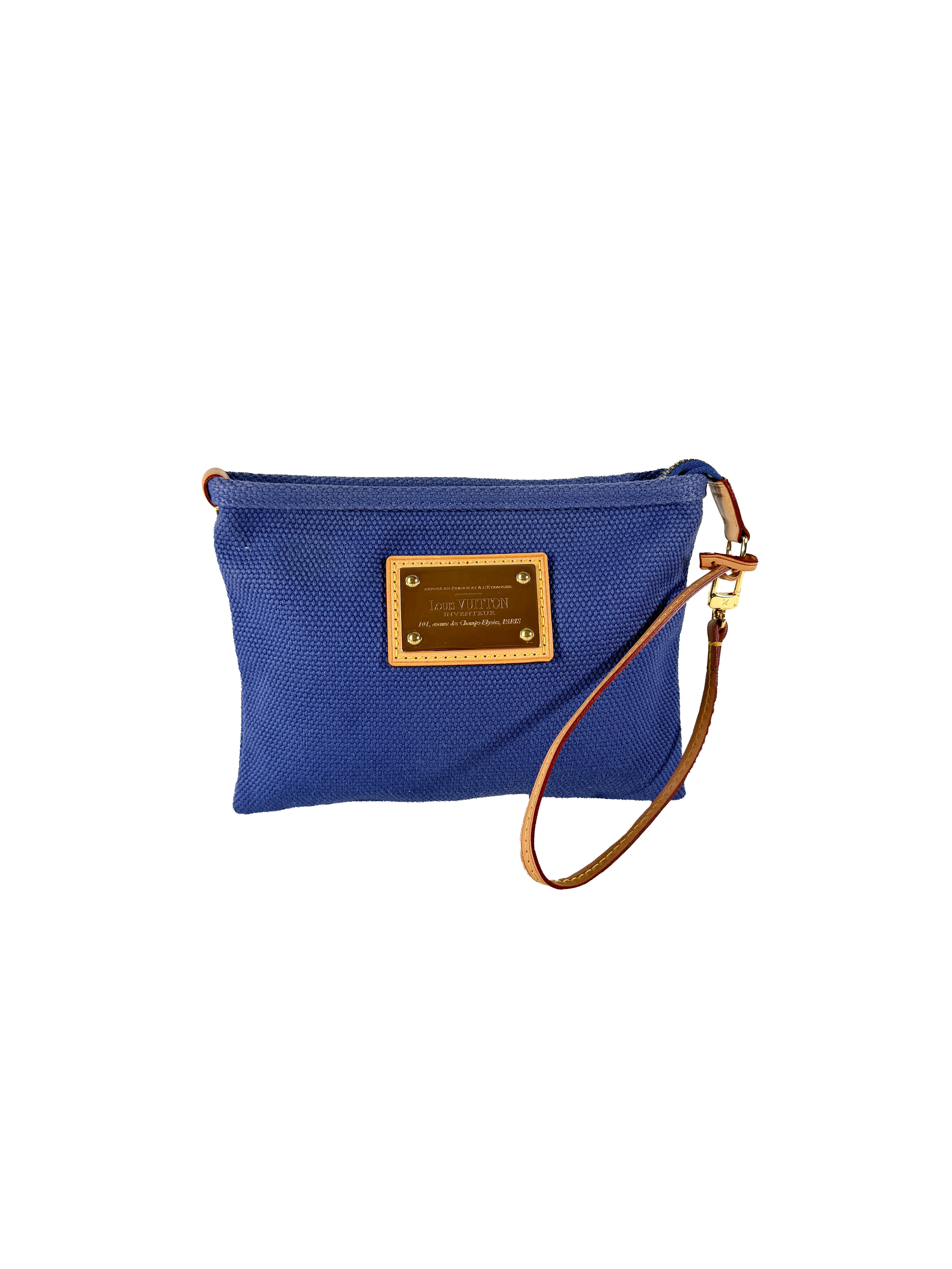 Louis Vuitton blue canvas Antigua wristlet SP0036