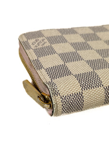 Louis Vuitton damier azur rose ballerina zippy wallet SD4240