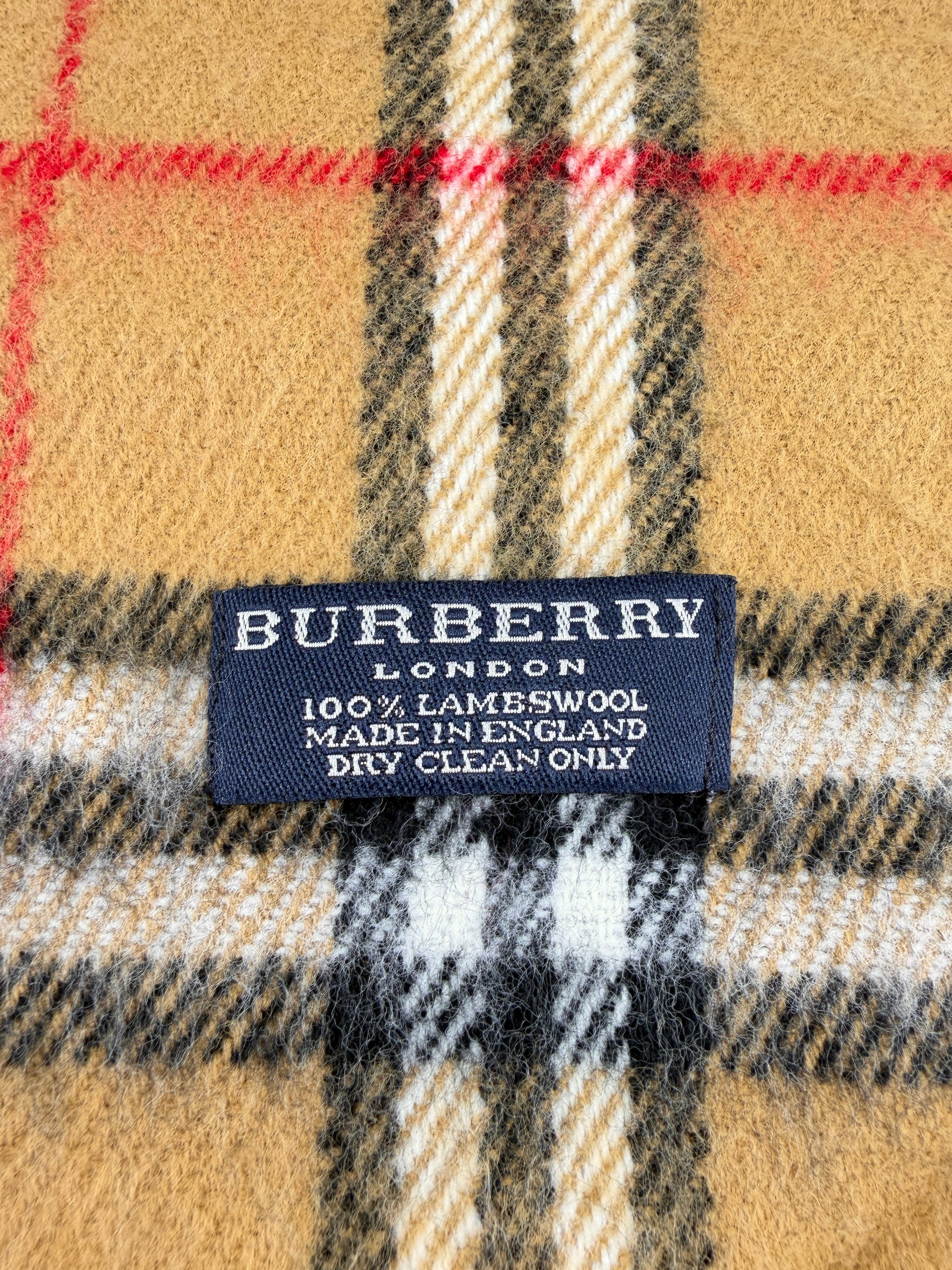 Burberry brown classic plaid lambswool scarf