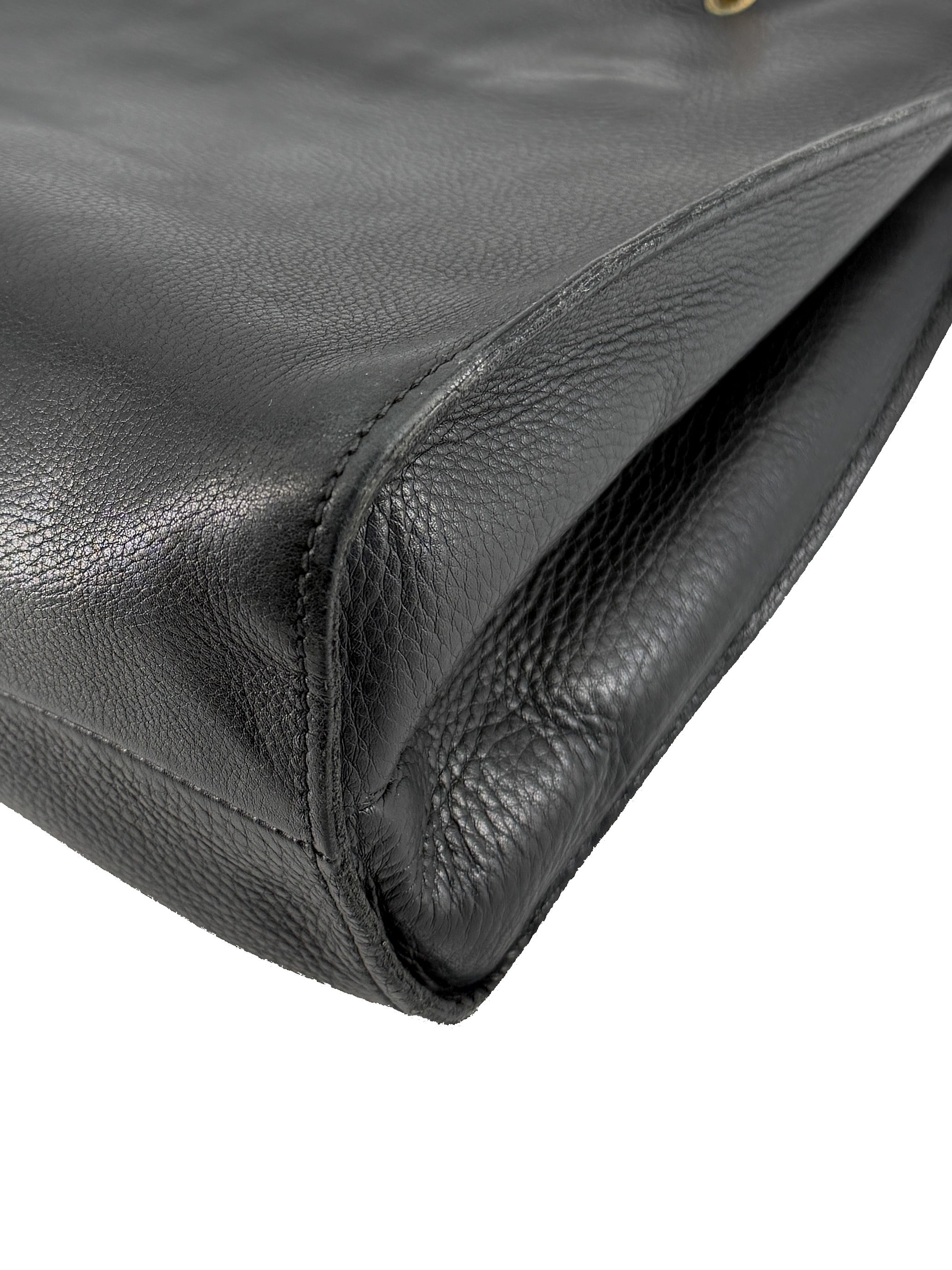 Gucci black leather Bamboo handle bag 109138 002058