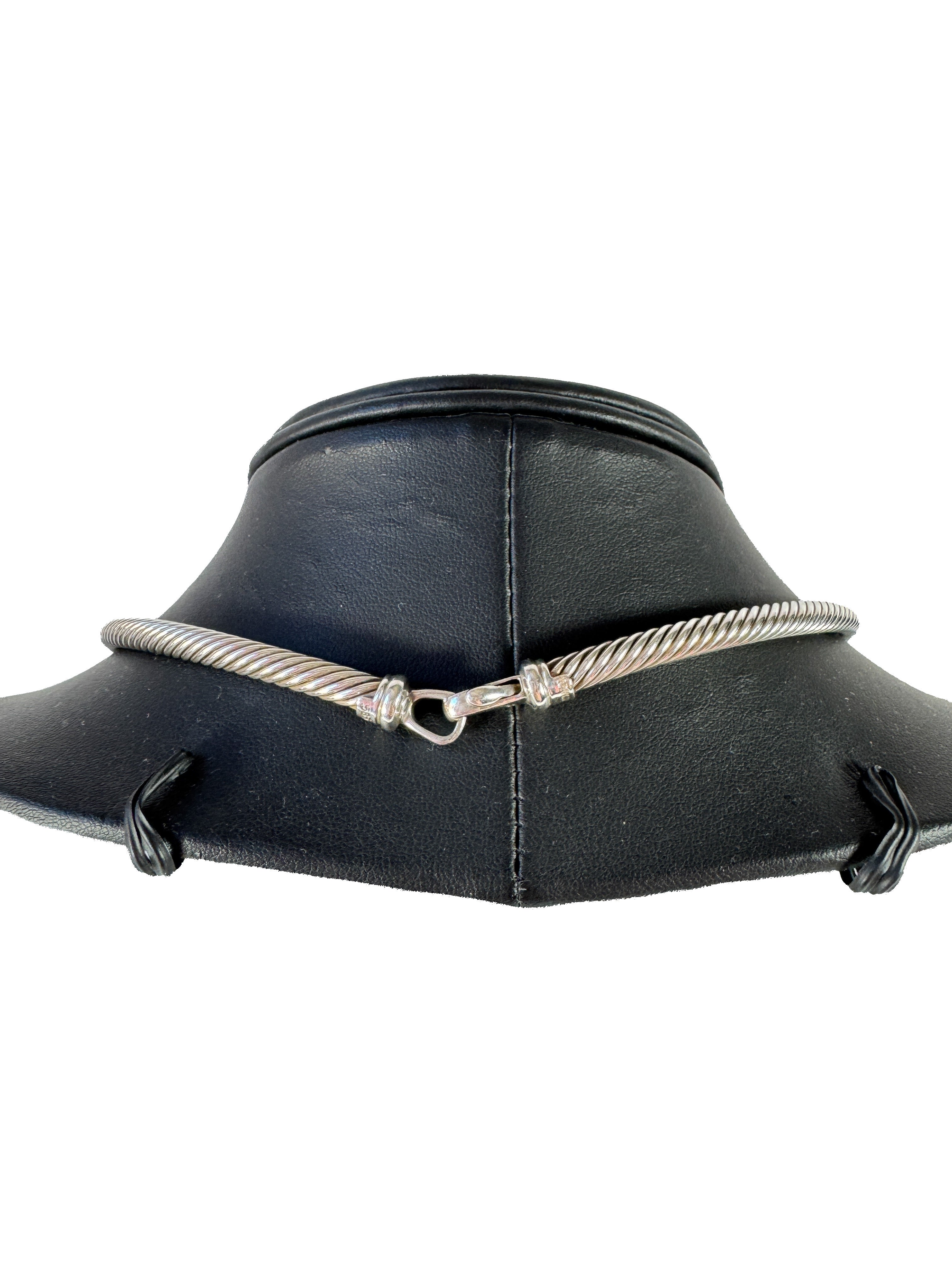 David Yurman metro cable sterling silver 14k gold collar necklace