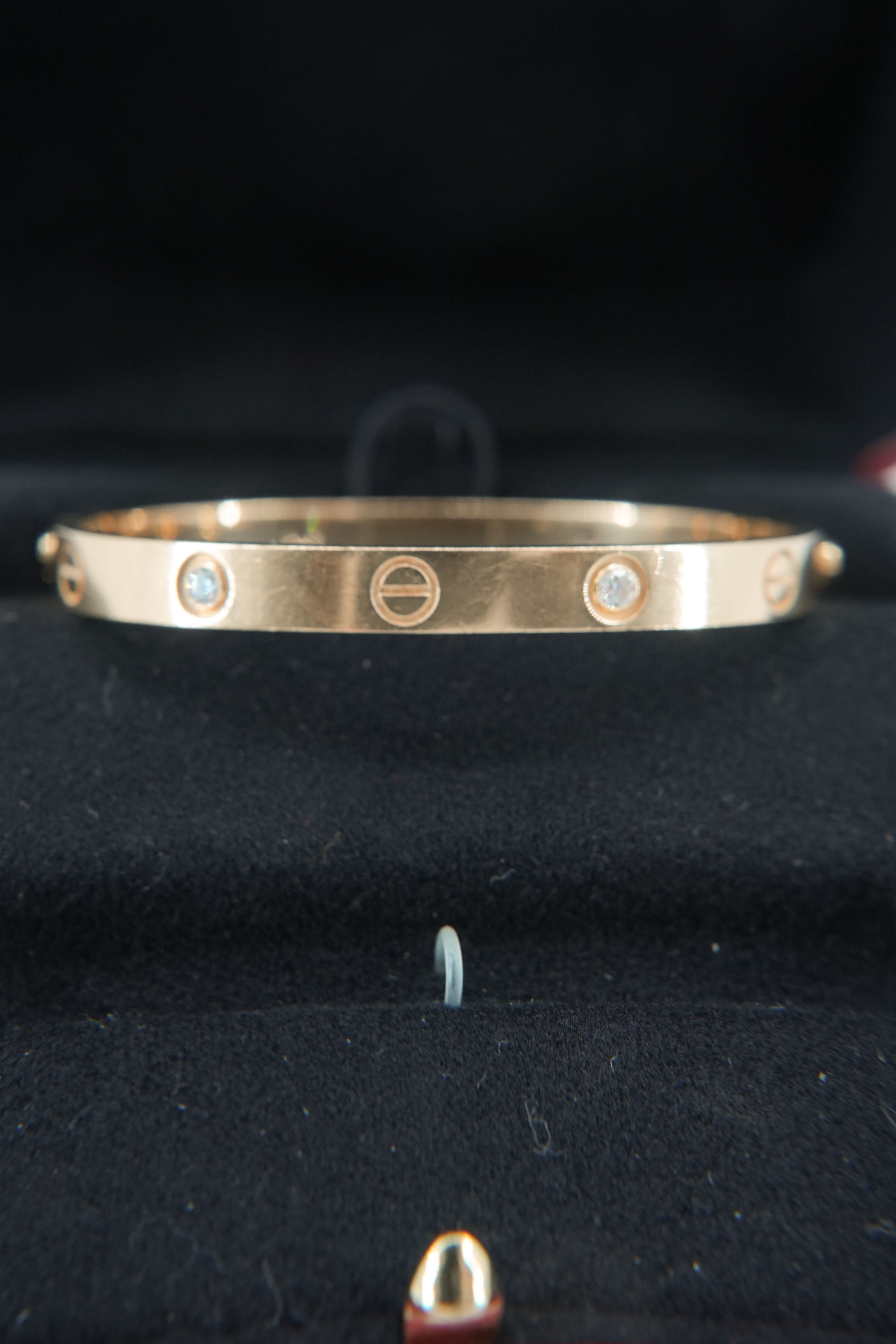 Cartier love 4 diamond 18k yellow gold bracelet size 17 PKZ936